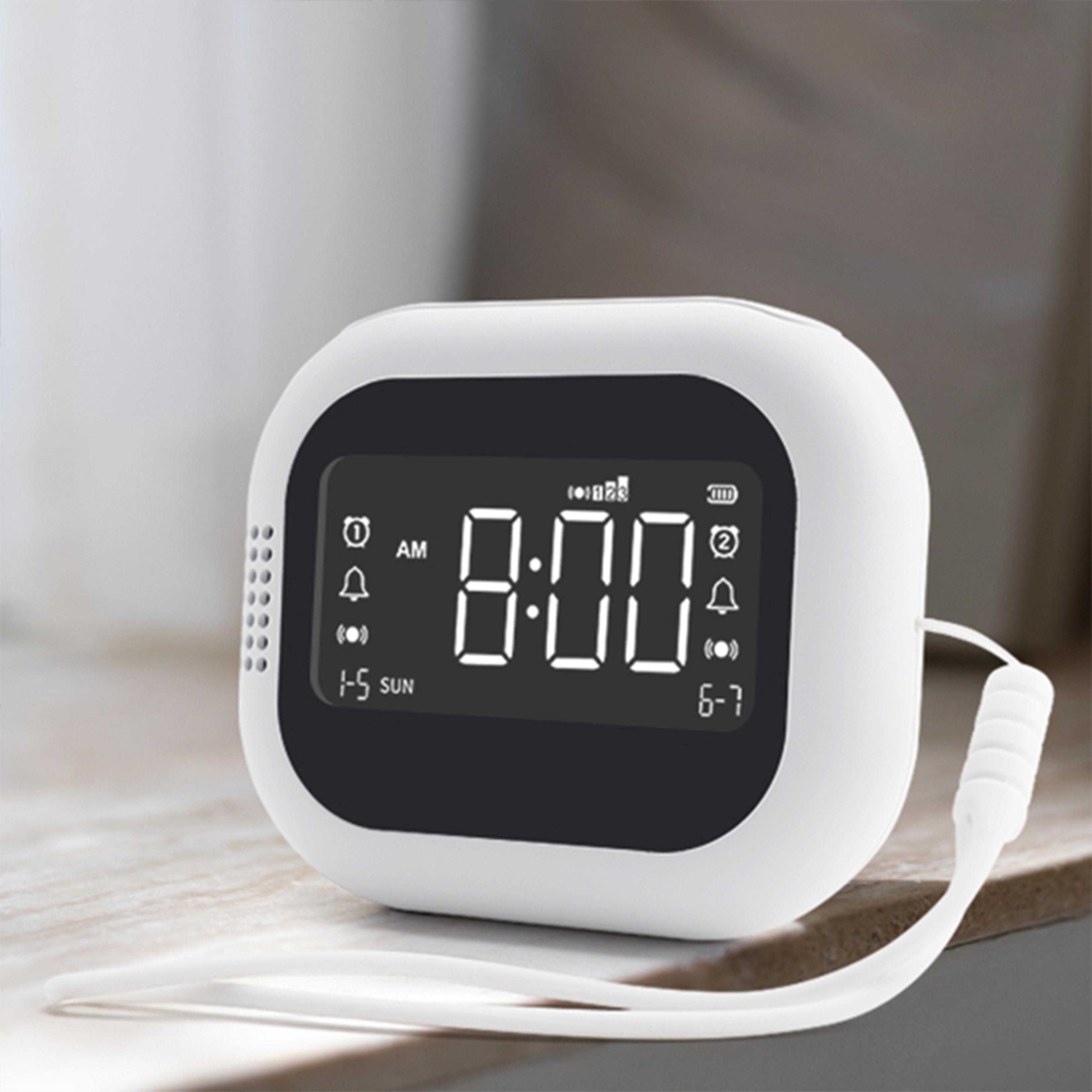 vibrating alarm clock with bed shaker for heavy sleepers, loud digital snooze alarm clock for deaf and hard of hearing