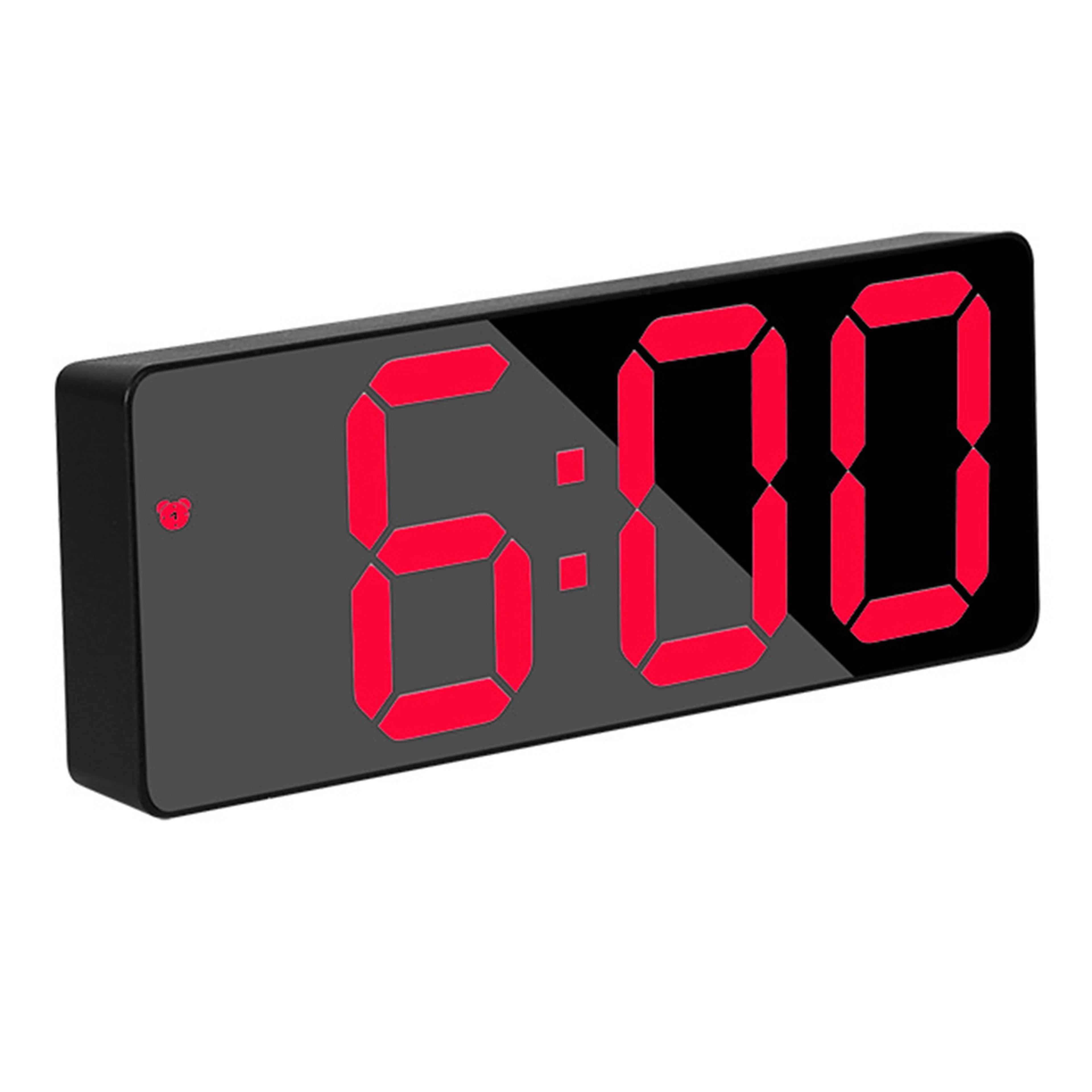 large color display digital alarm clock with voice control led desk clock calendar temperature display