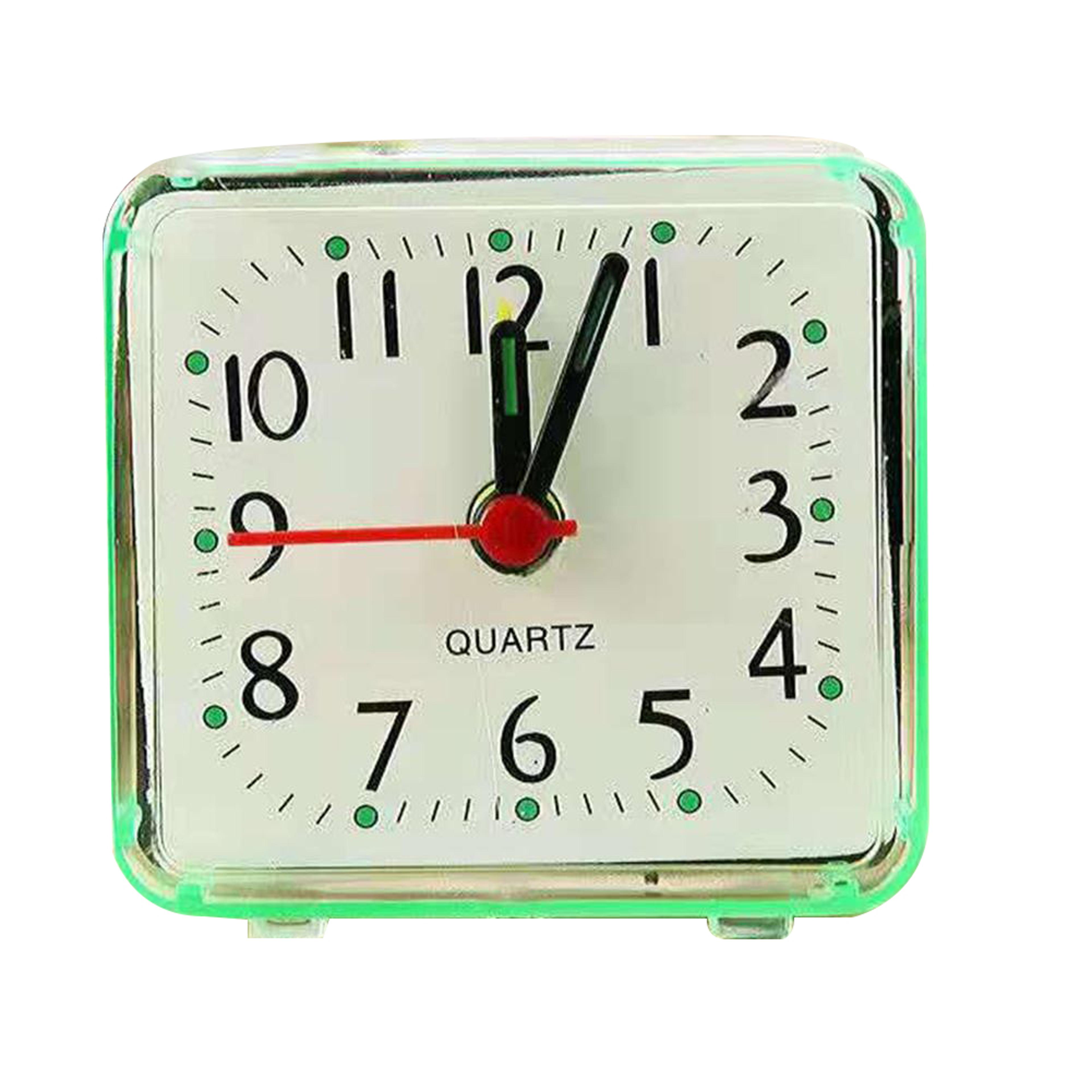 cute small bedside alarm clock portable student square desk clock with loud beeping alarm
