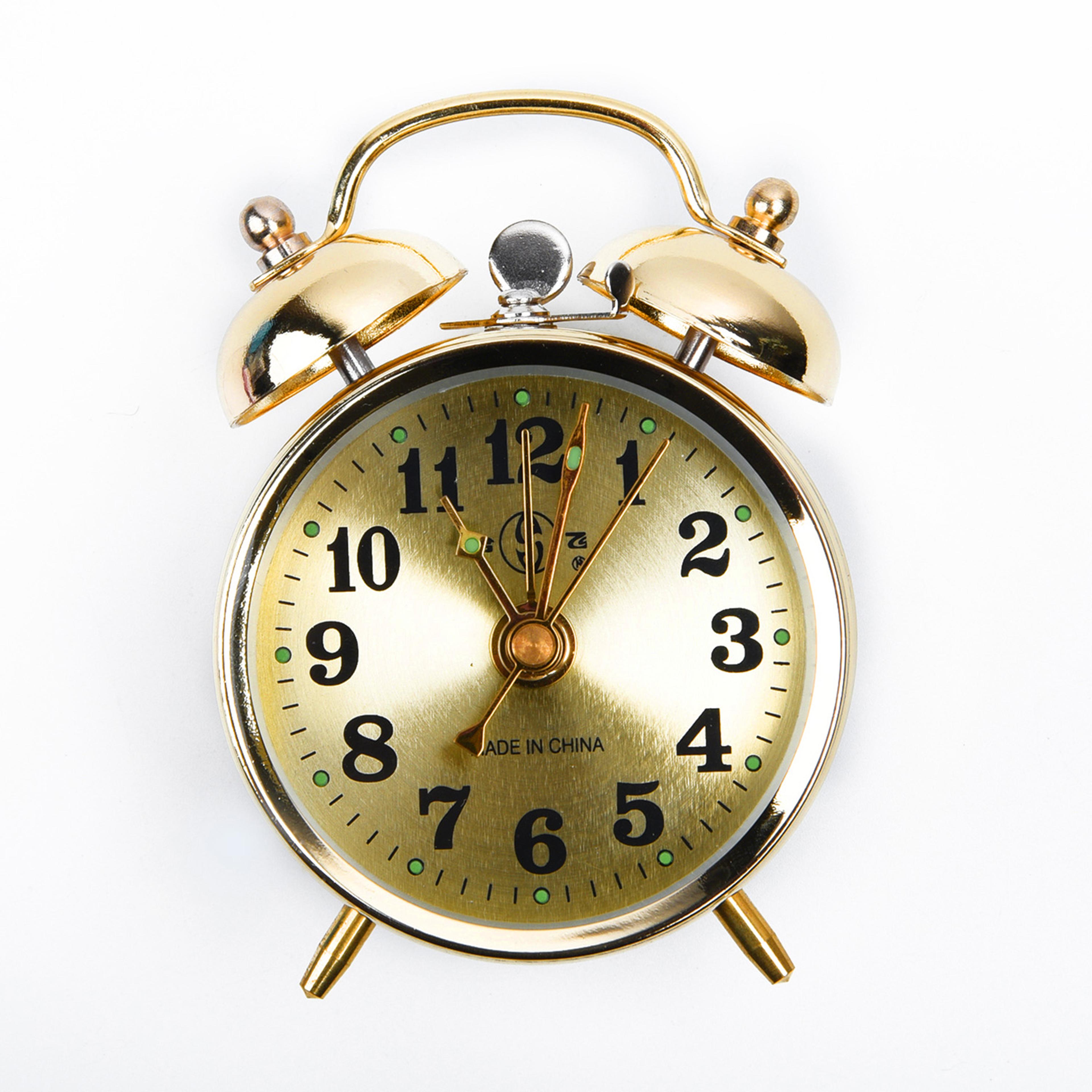 vintage mechanical alarm clock manual wind up metal table clock retro gold desk decor gift