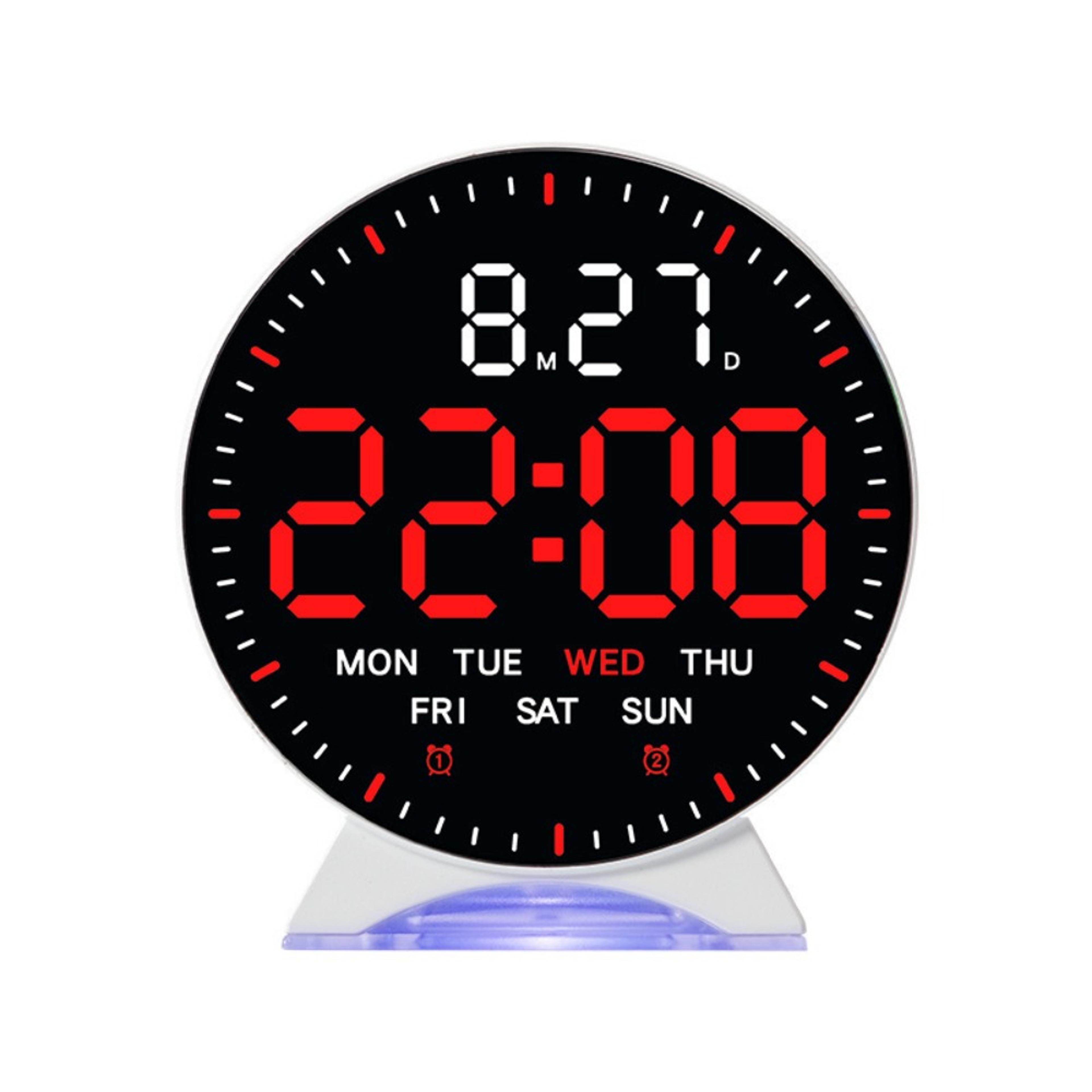 led digital alarm clock with date and week display adjustable brightness electronic desk clock