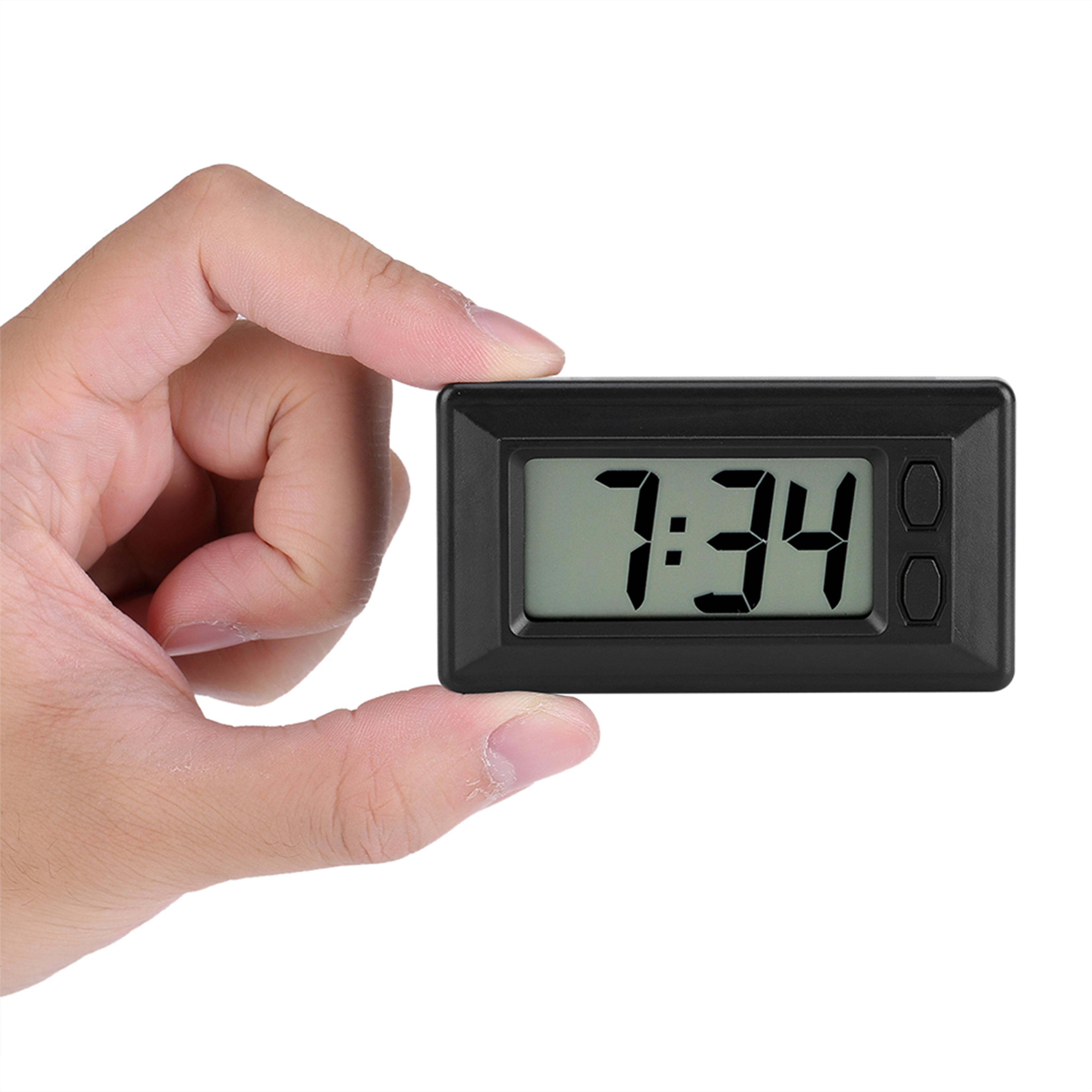 lcd digital dashboard clock with date calendar display, mini car dashboard clock for desk office home