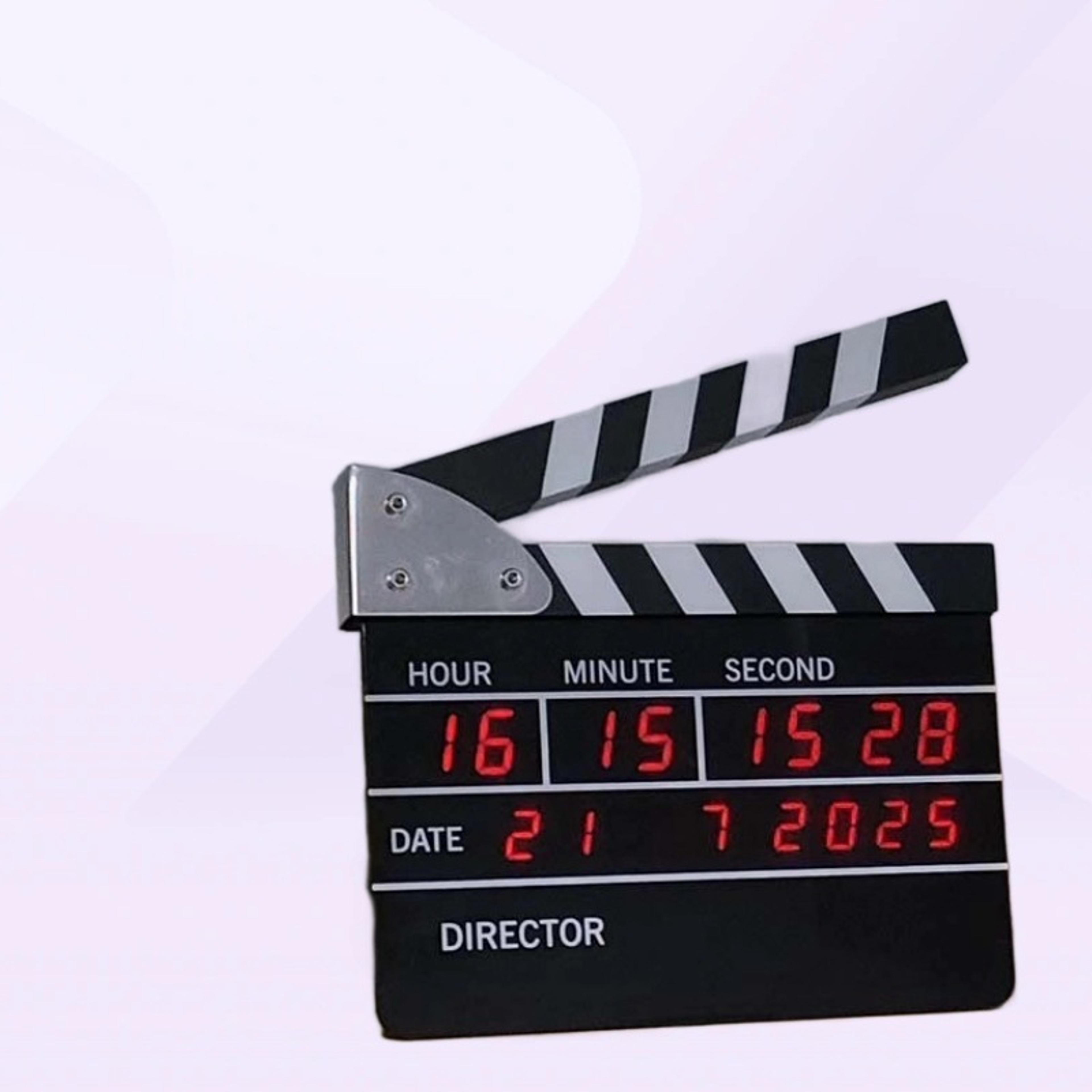 vintage movie slate alarm clock led digital desk clock with calendar large display retro home decor