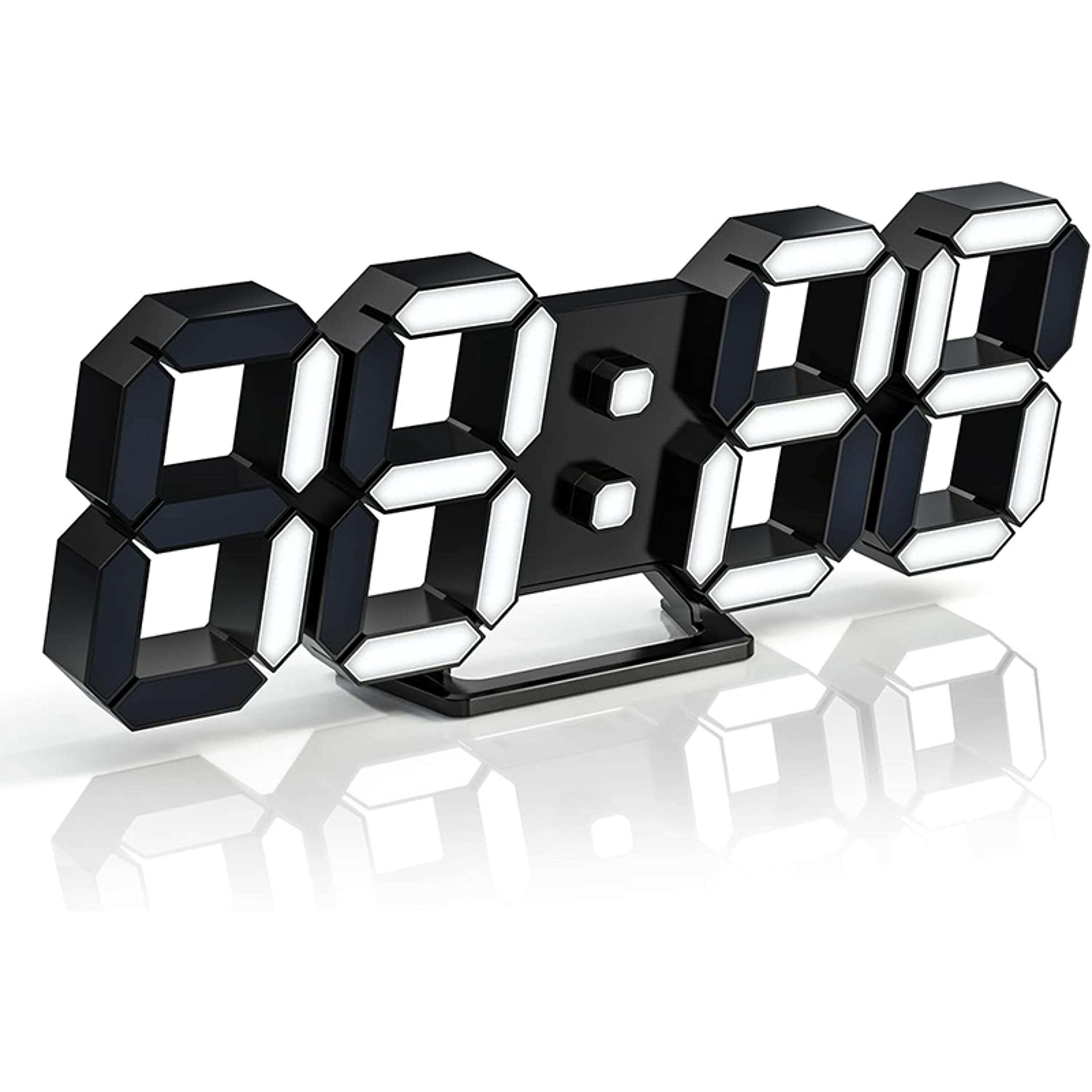 led digital wall clock, remote control alarm clock, night light decor for bedroom office kitchen