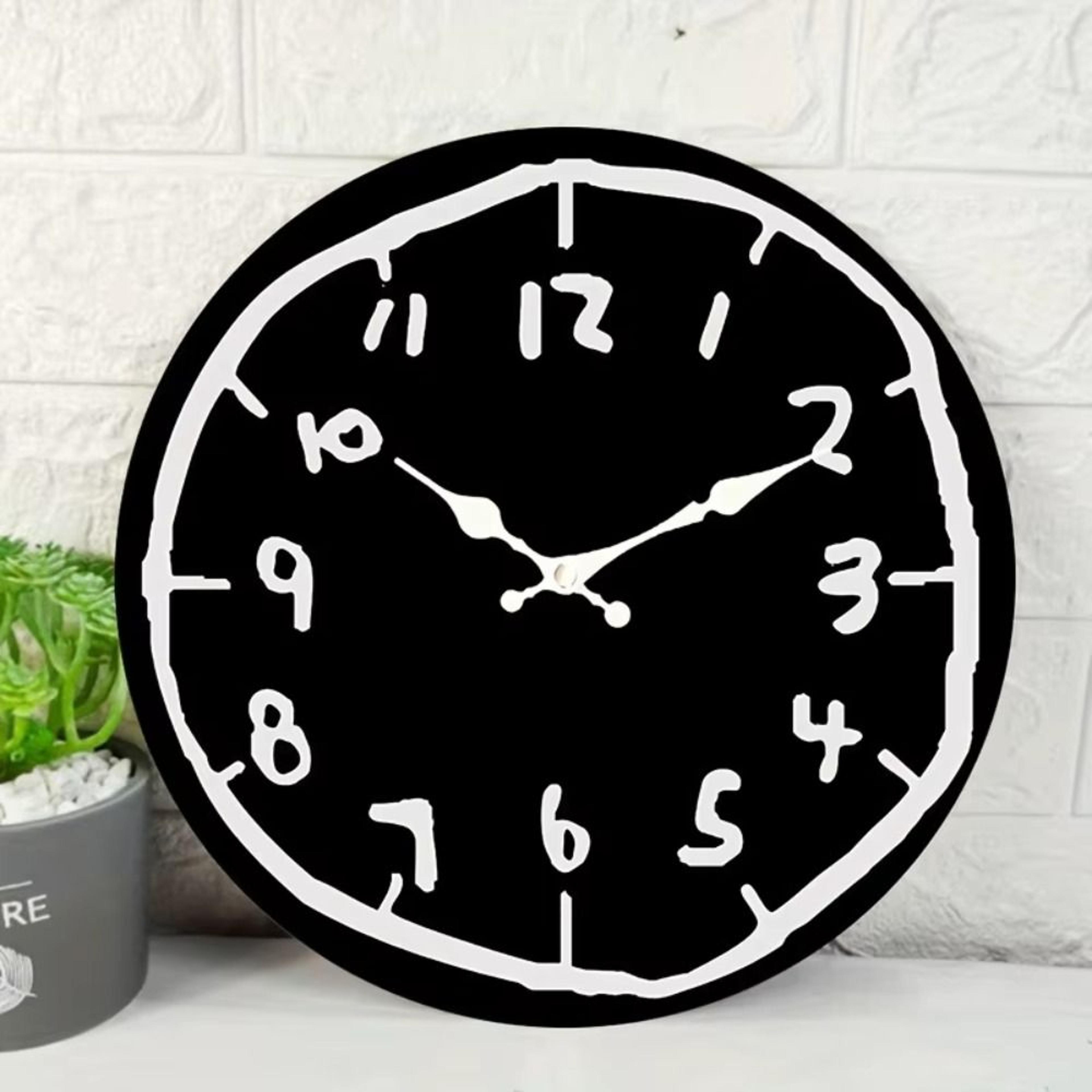 digital wall clock cartoon design silent round hanging clock for home decor