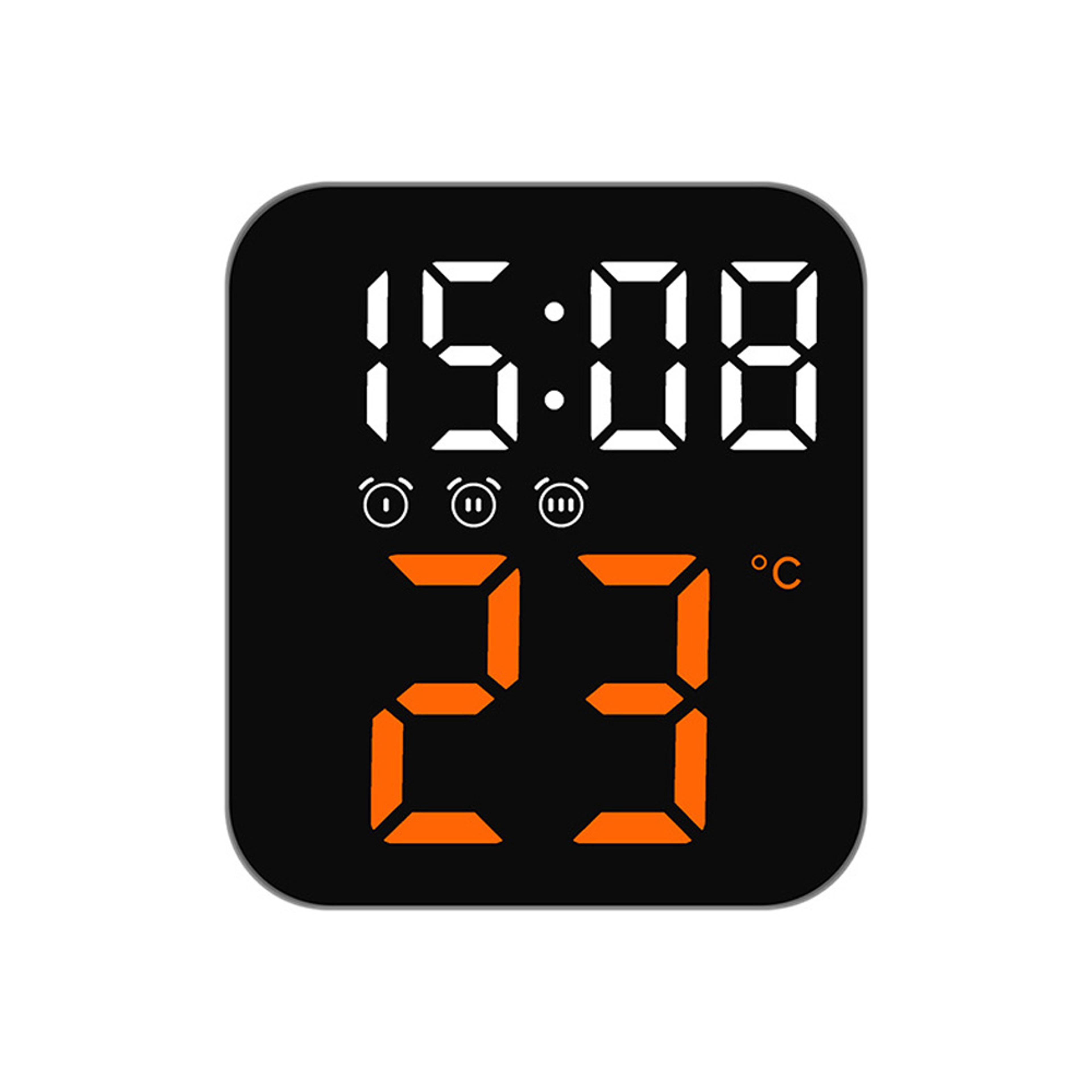 led digital alarm clock with temperature display voice control night light
