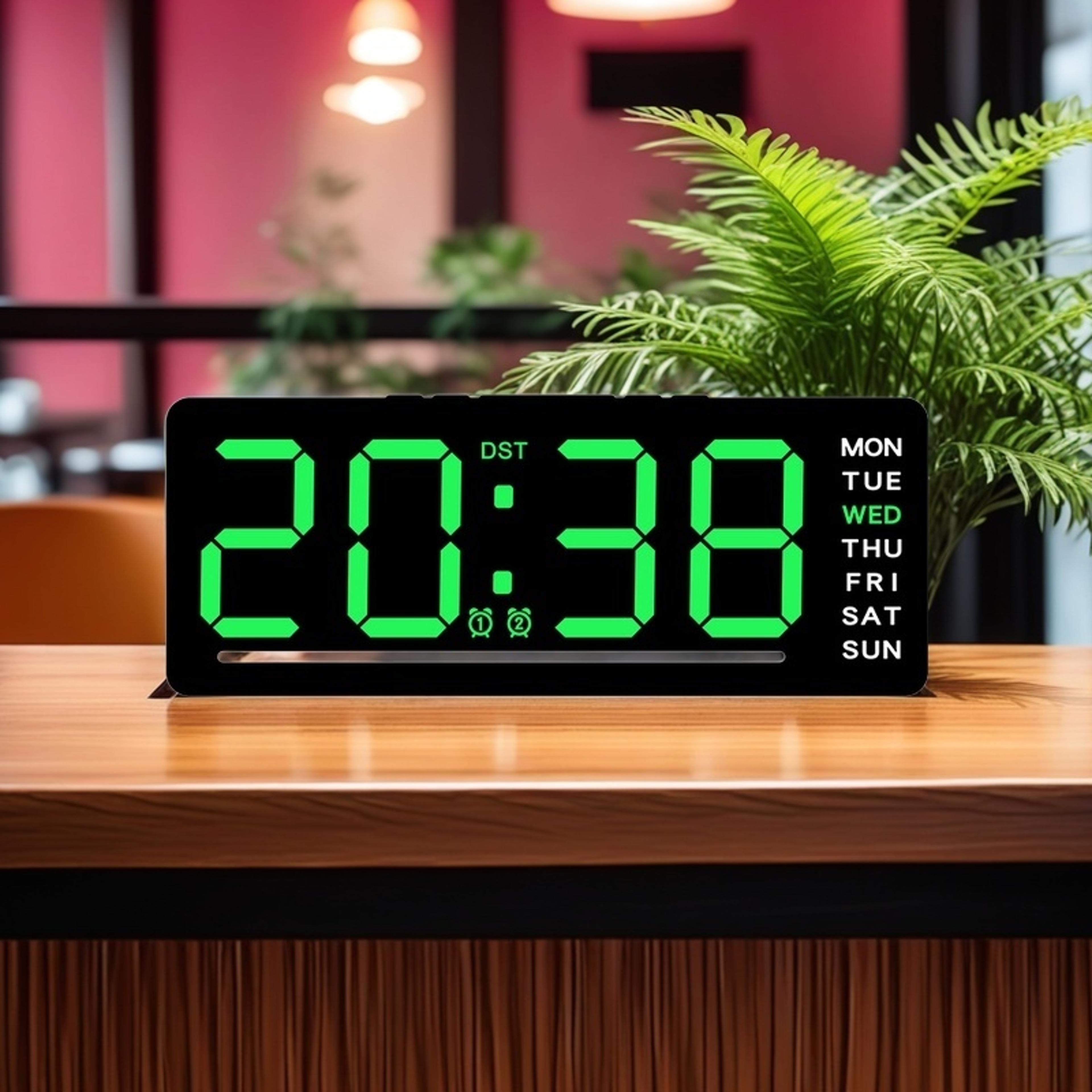 digital alarm clock with dual alarm usb powered led bedside clock with temperature date display and snooze