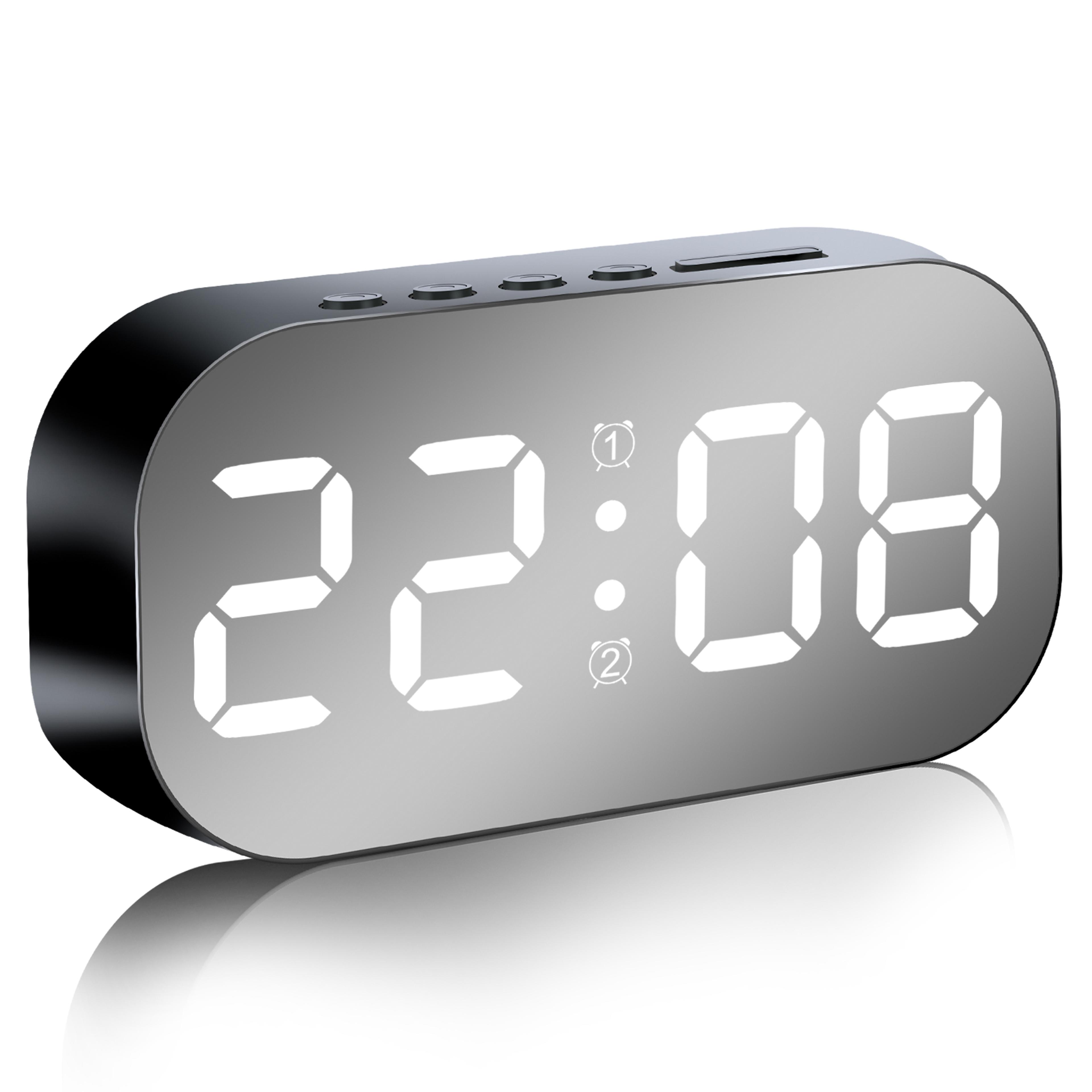 digital alarm clock with led display, usb alarm clock, dimmable bedroom clock with temperature and snooze