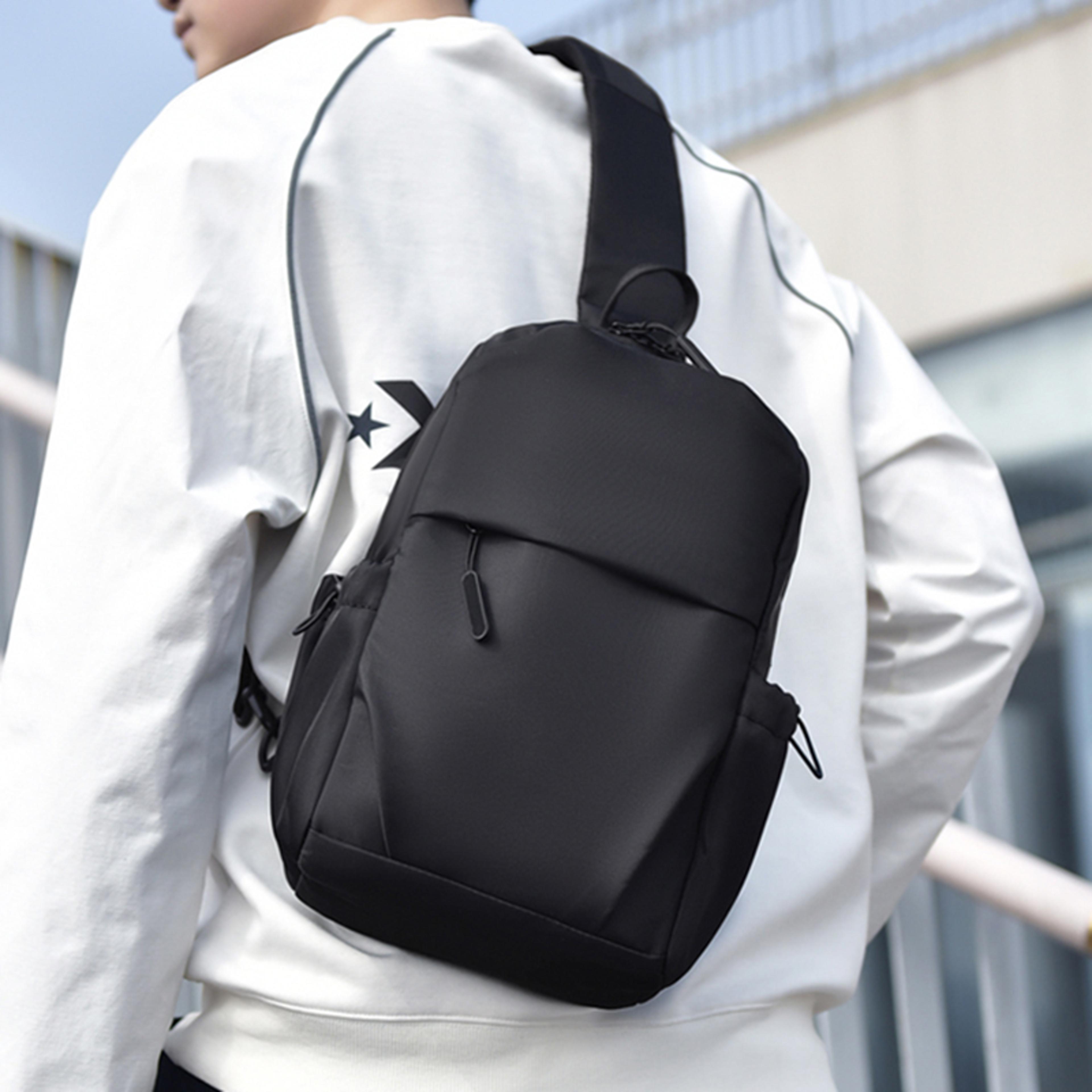 business travel chest bag for men lightweight crossbody sling bag with adjustable strap