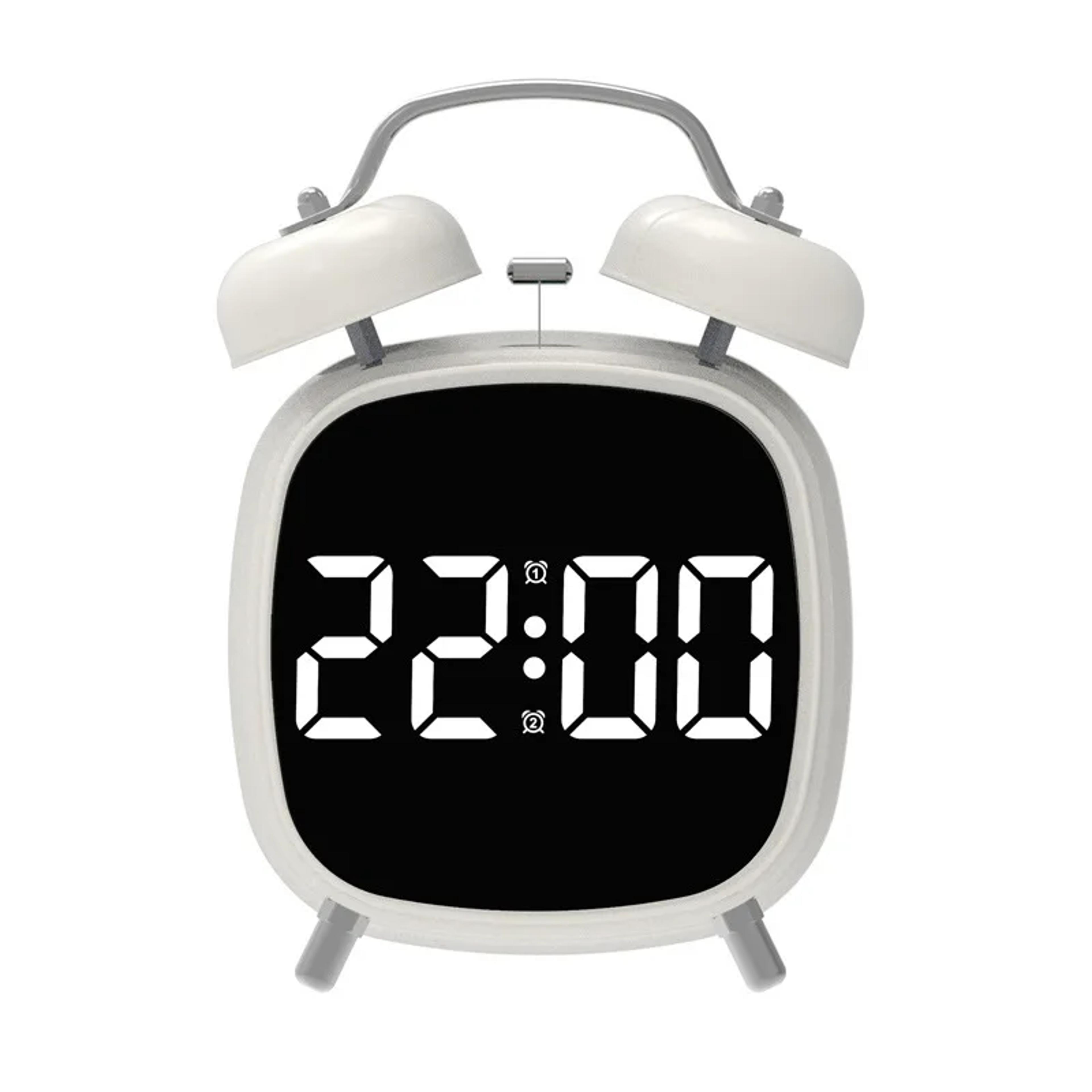 super loud led alarm clock for heavy sleepers double bell bedside clock with hour display