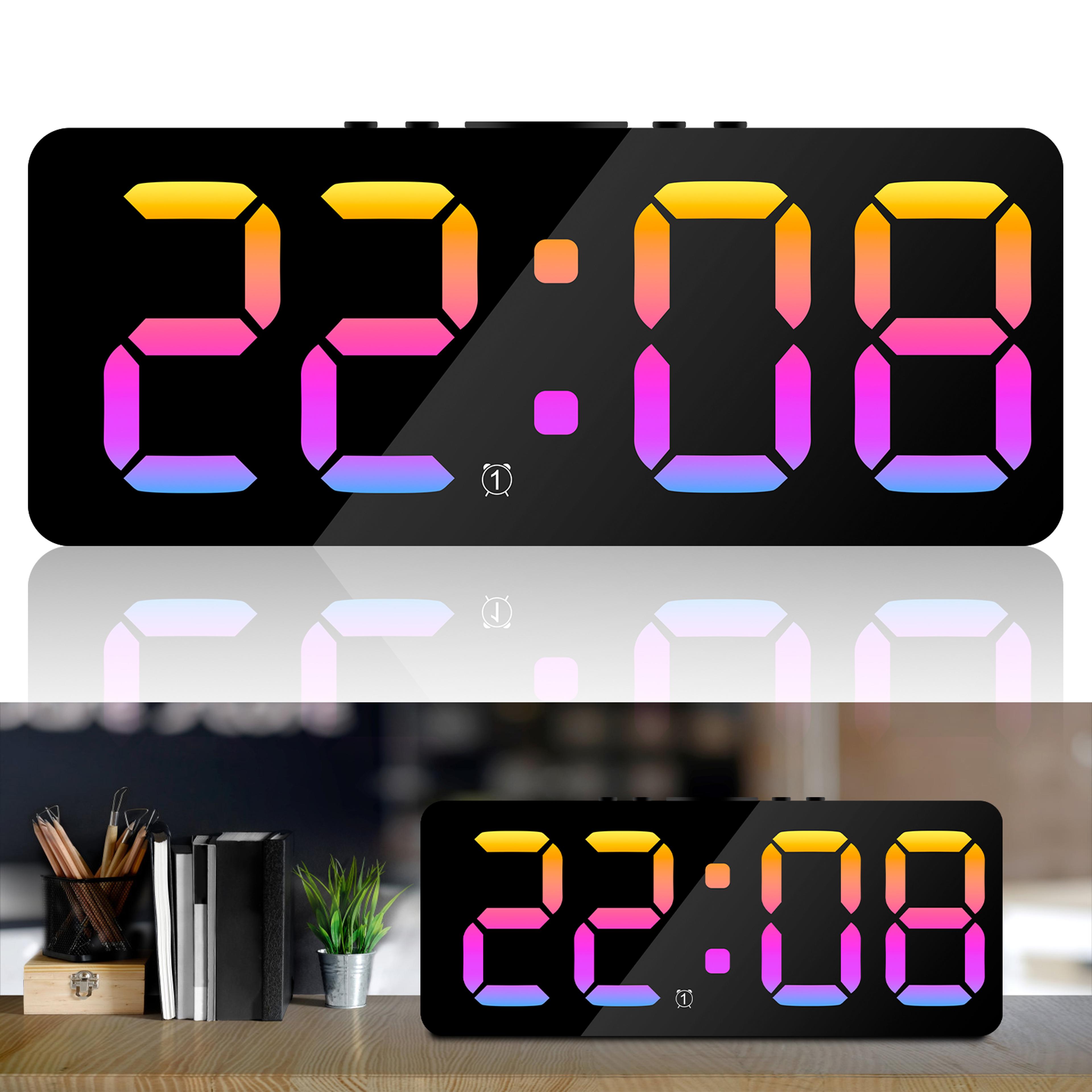 digital alarm clock with large led display usb charging clock dimmable bedside alarm clock
