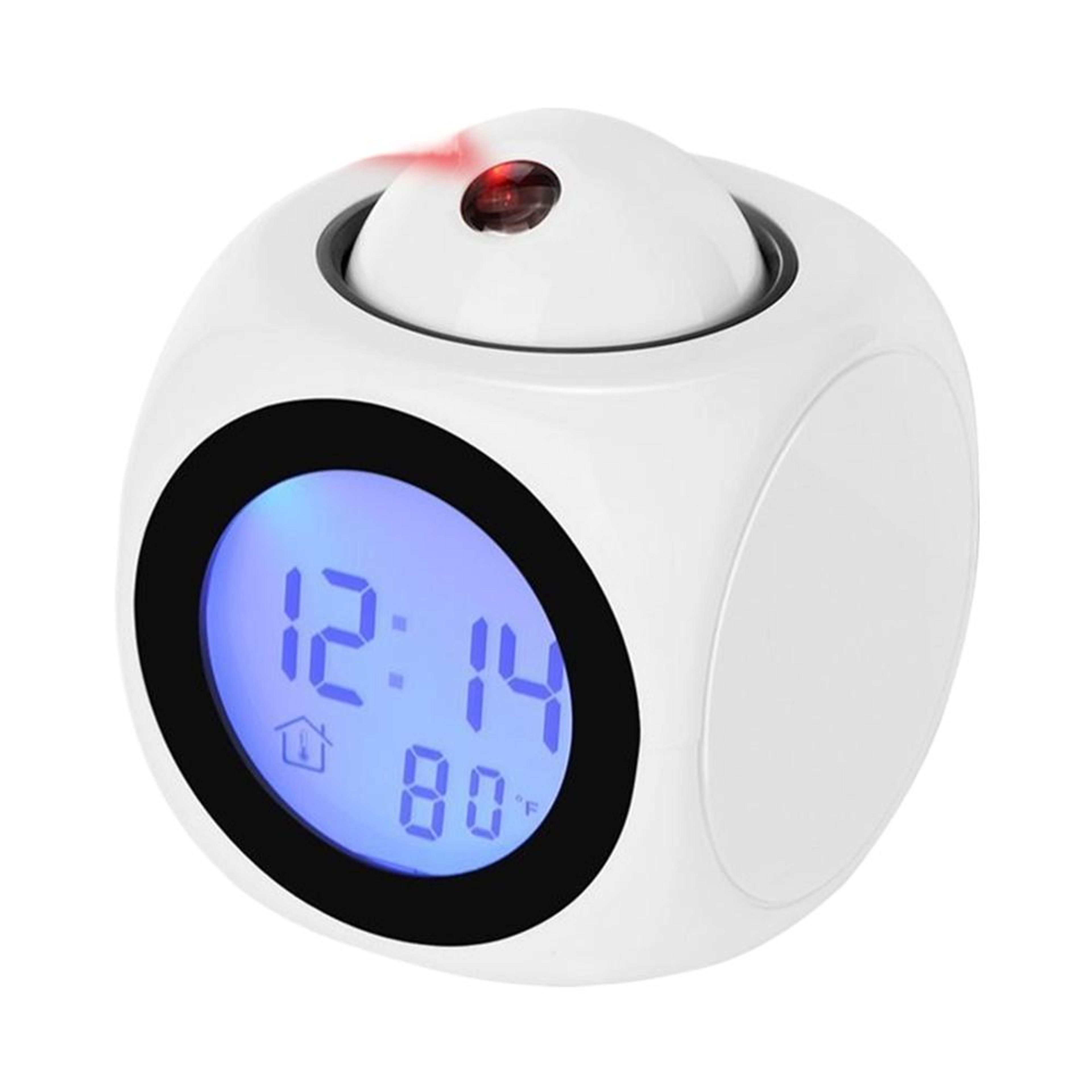 digital projection alarm clock with led display voice time temperature bedroom desk clock