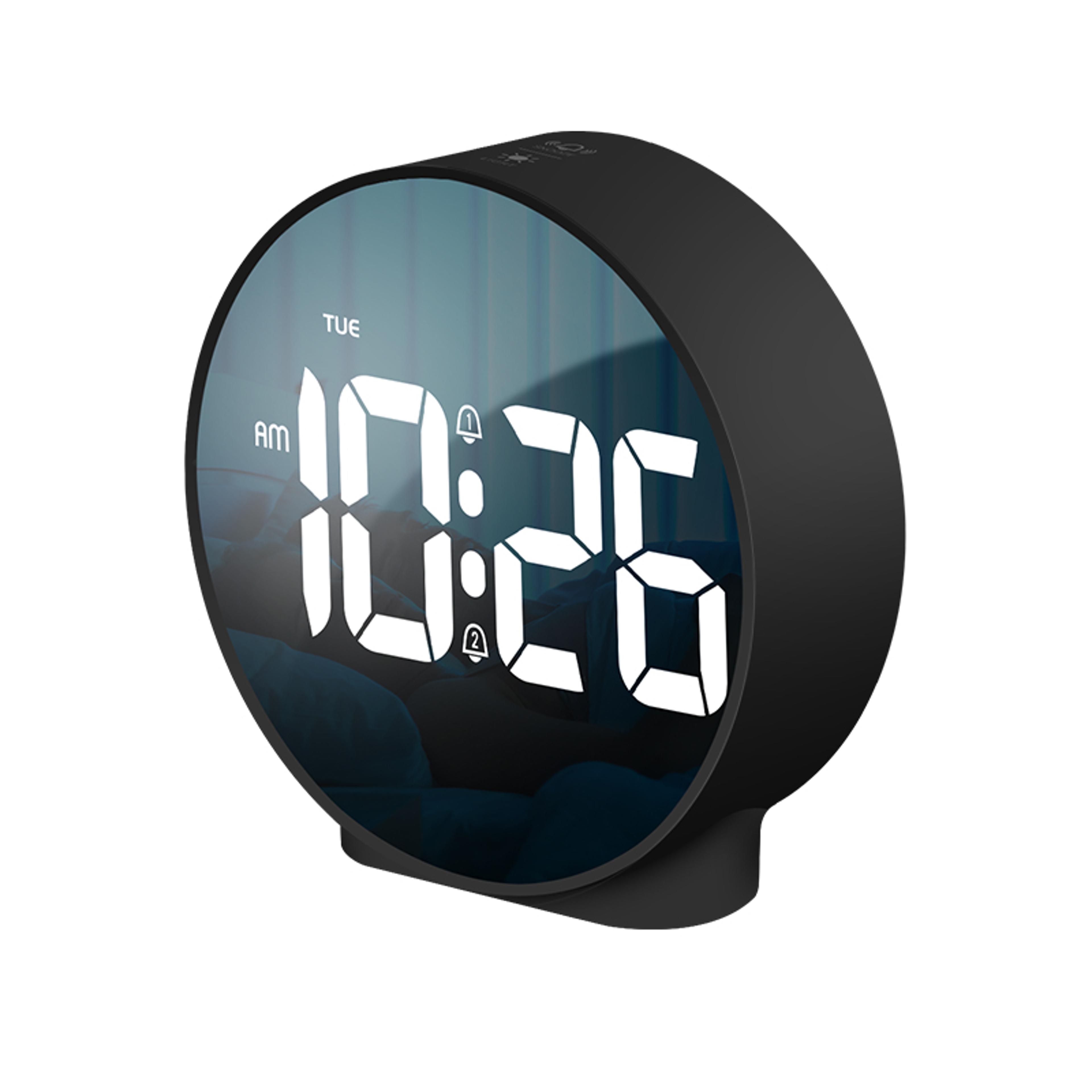 smart led digital alarm clock with dual alarm, snooze, hour bedside travel clock