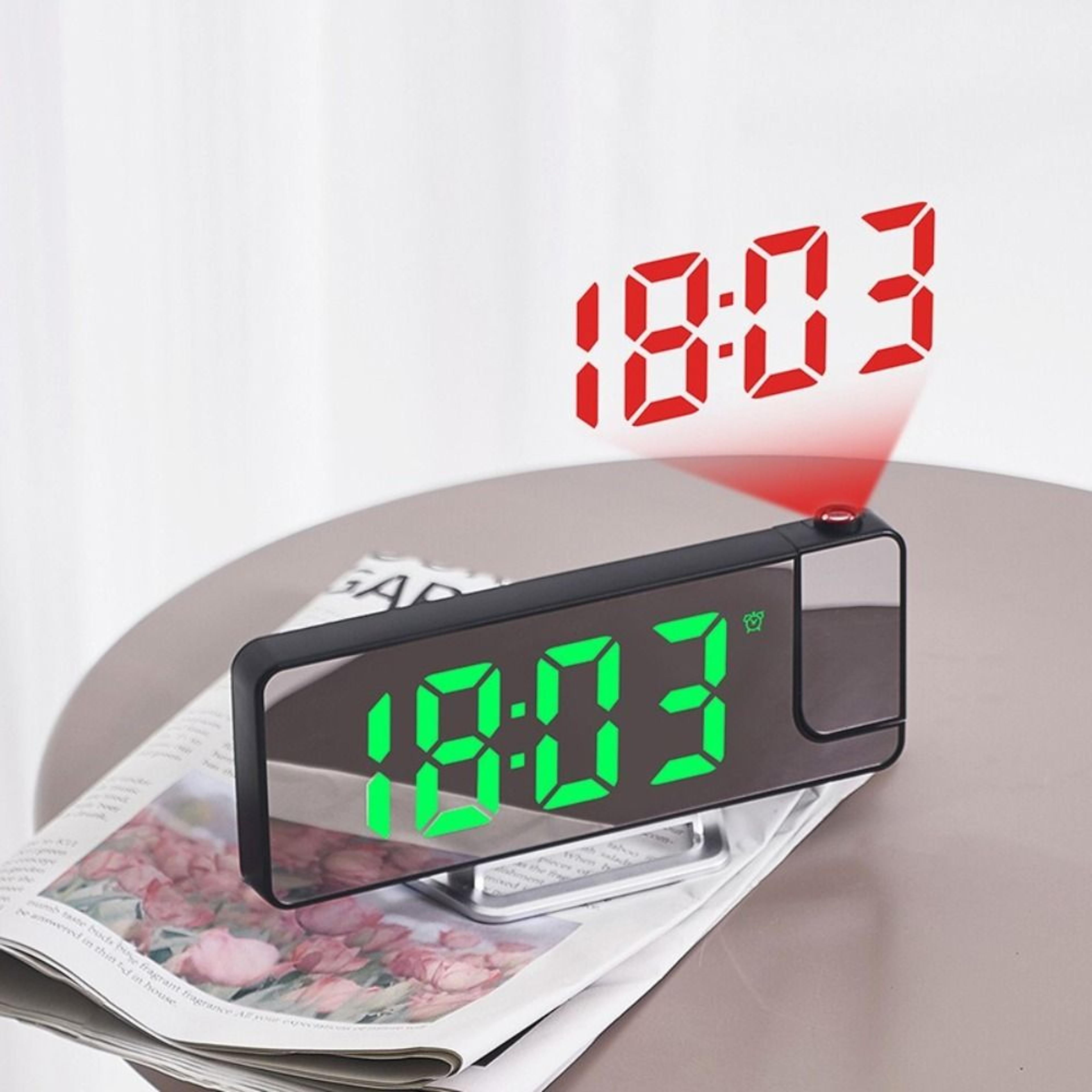 projection alarm clock with rotating ceiling display led digital projection clock temperature and date
