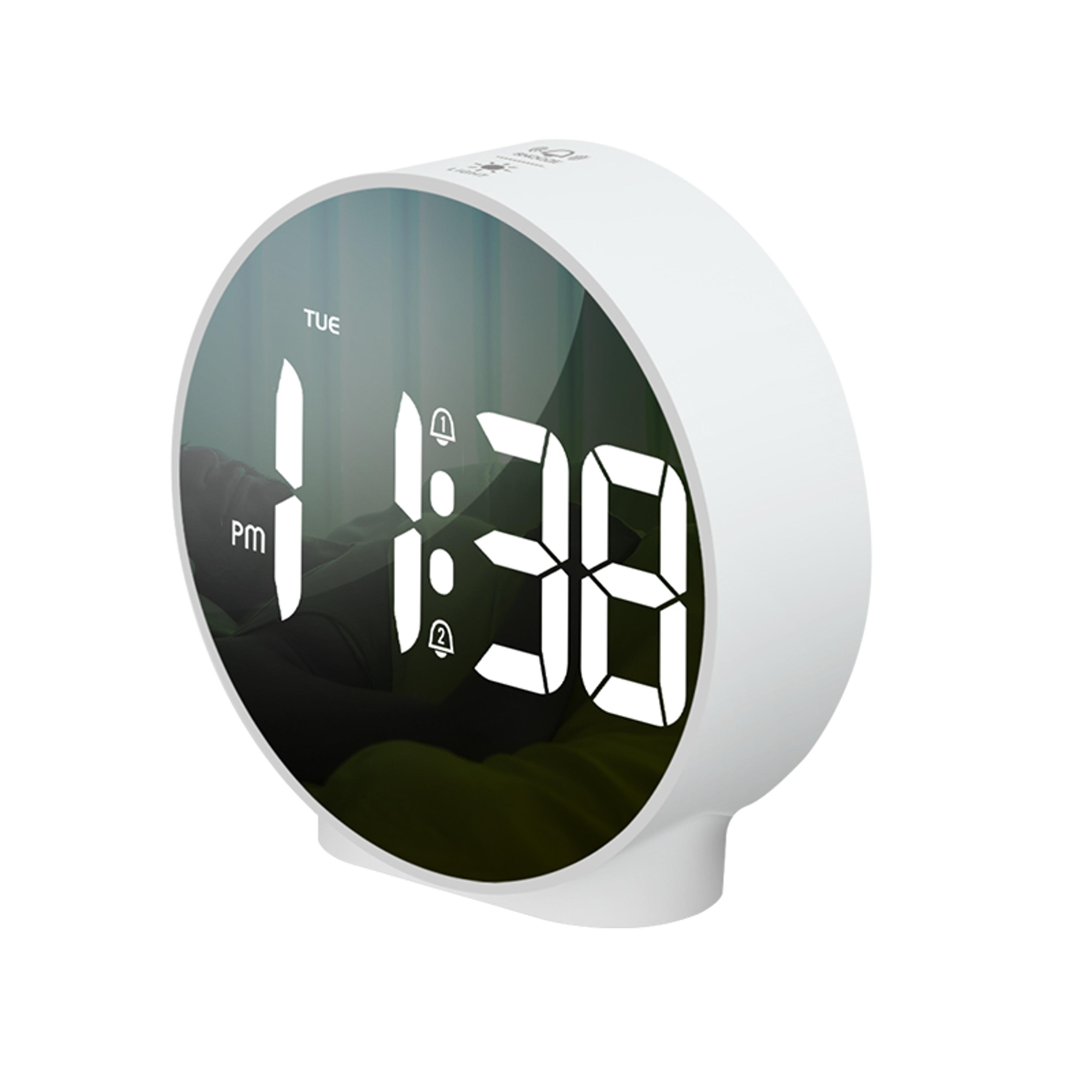 smart digital alarm clock with led display, dual alarm, snooze, bedside travel clock