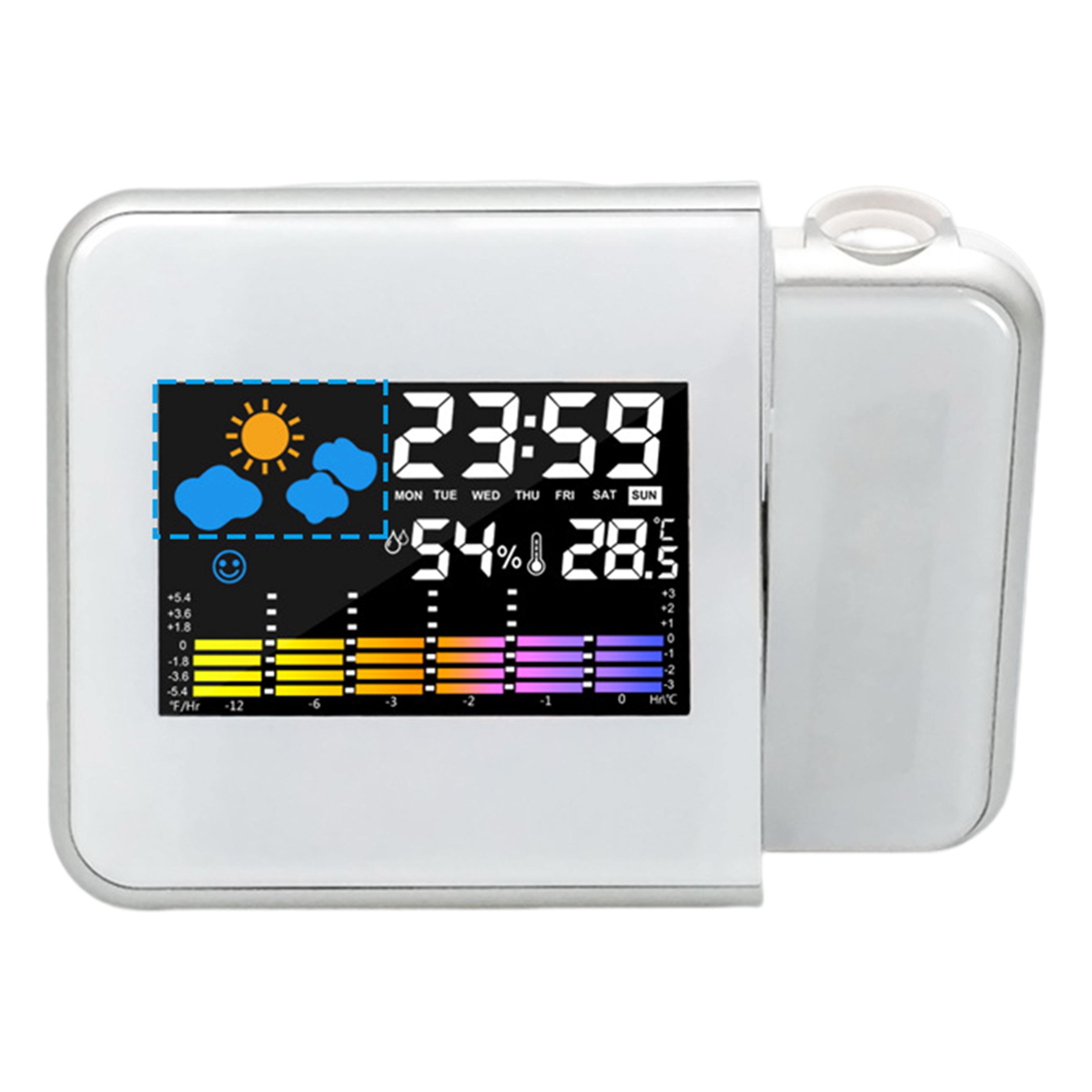 smart digital led projector alarm clock night light with adjustable projection