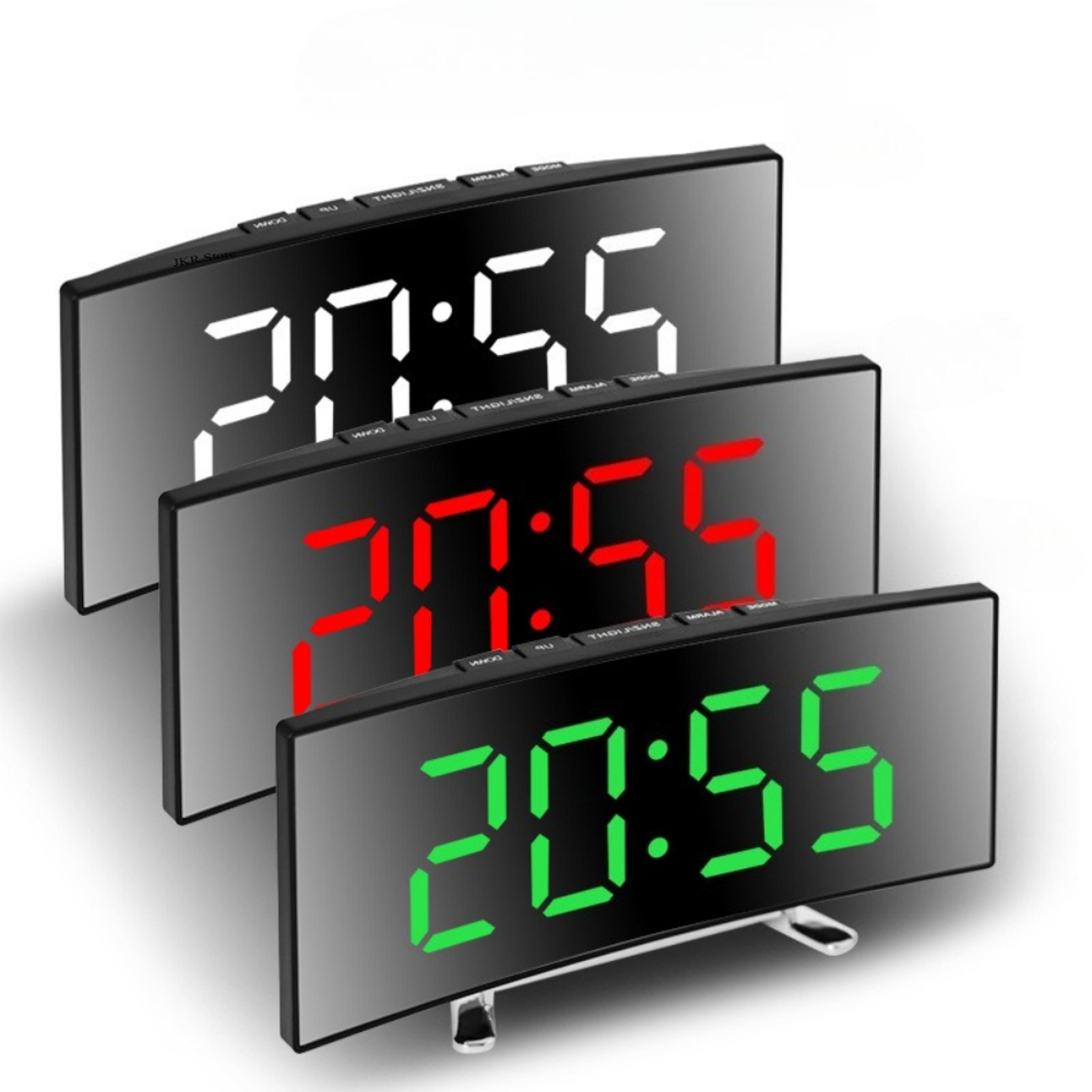 smart led digital alarm clock for bedroom bedside desk with bright display and modern home decor