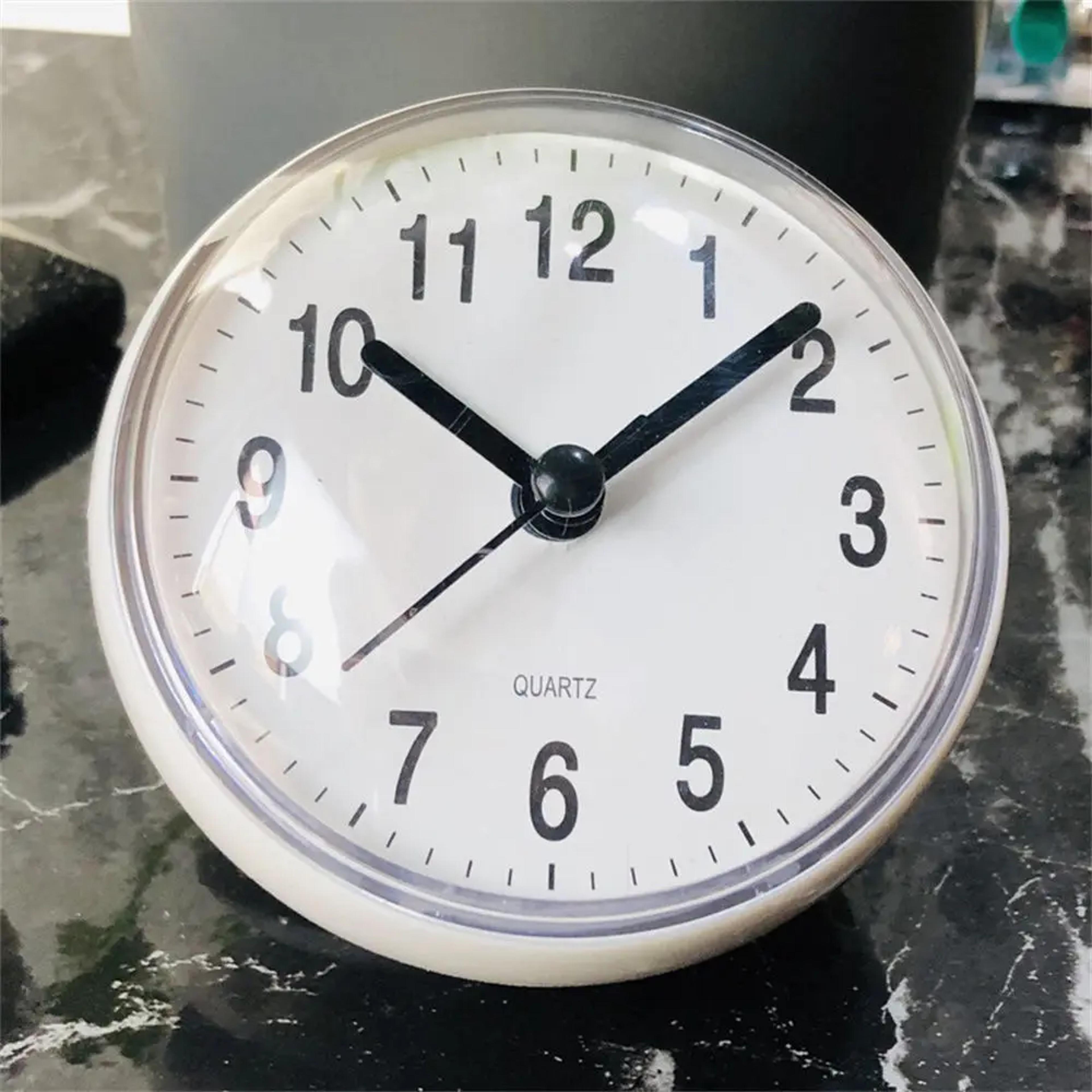 waterproof bathroom wall clock with suction cup anti fog mini quartz shower clock