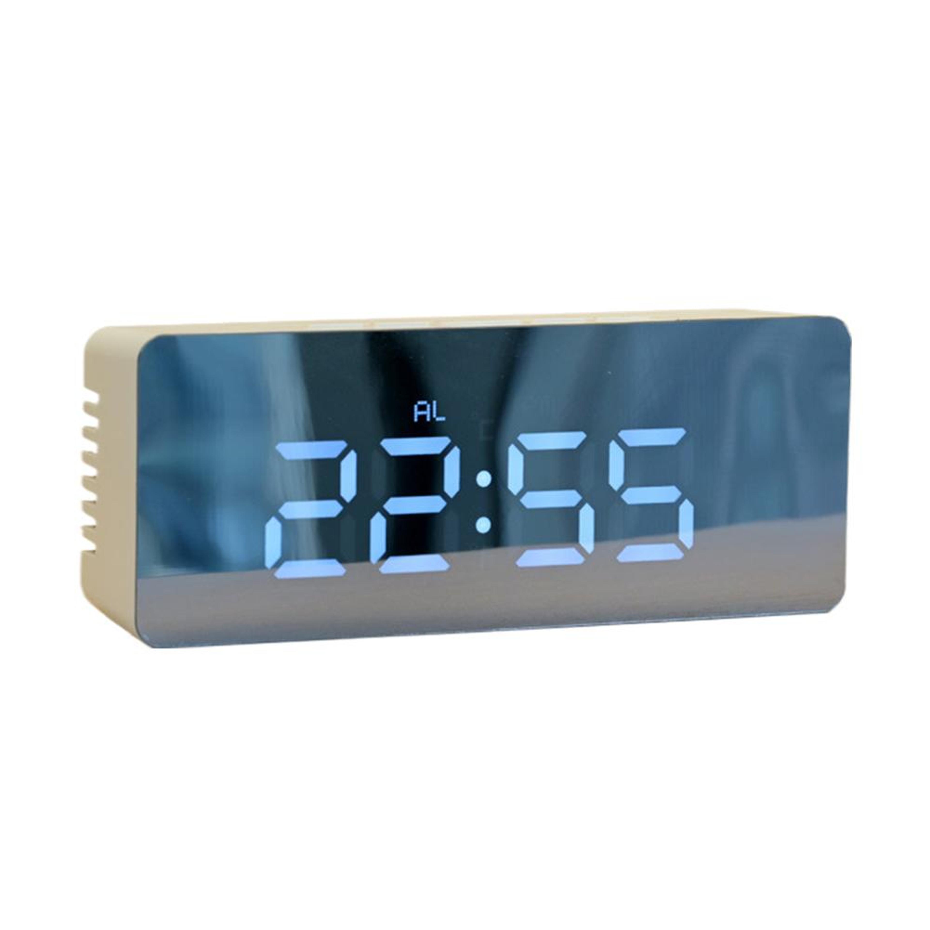 digital alarm clock with large led display mirror alarm clock for bedroom desk nightstand