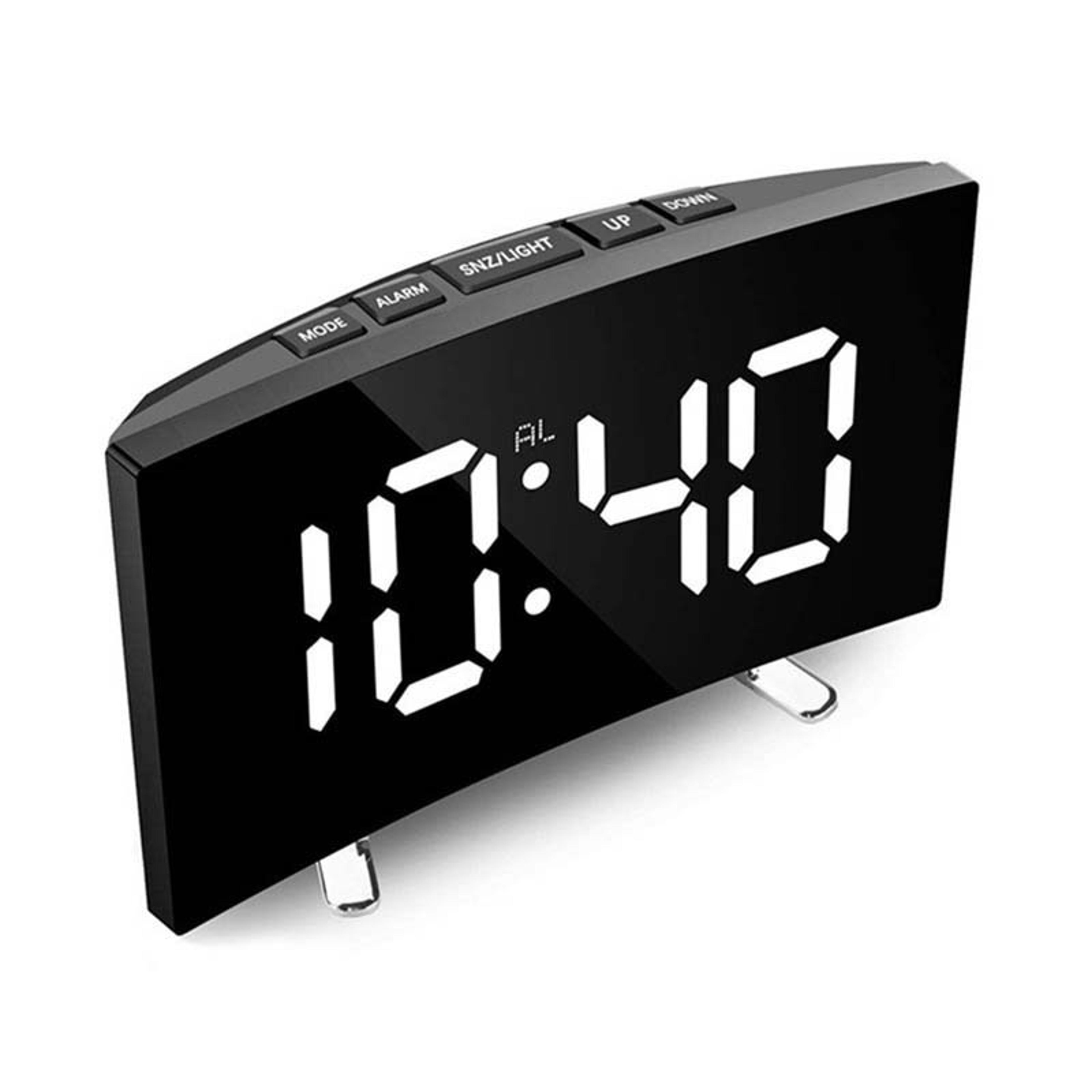 led mirror digital alarm clock with temperature display usb powered bedroom desk clock with snooze