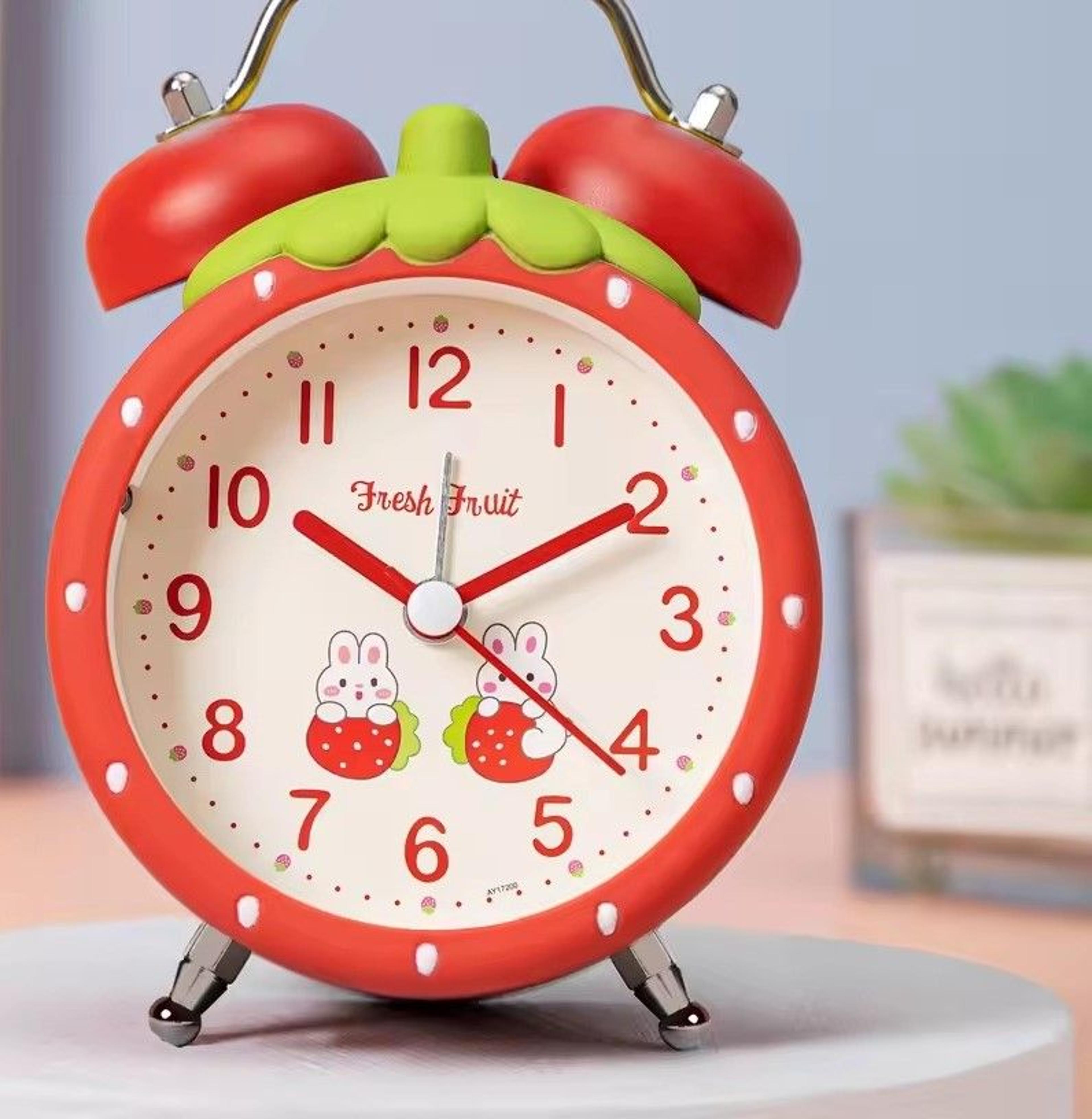kids alarm clock with night light, quiet children's bedside desk clock