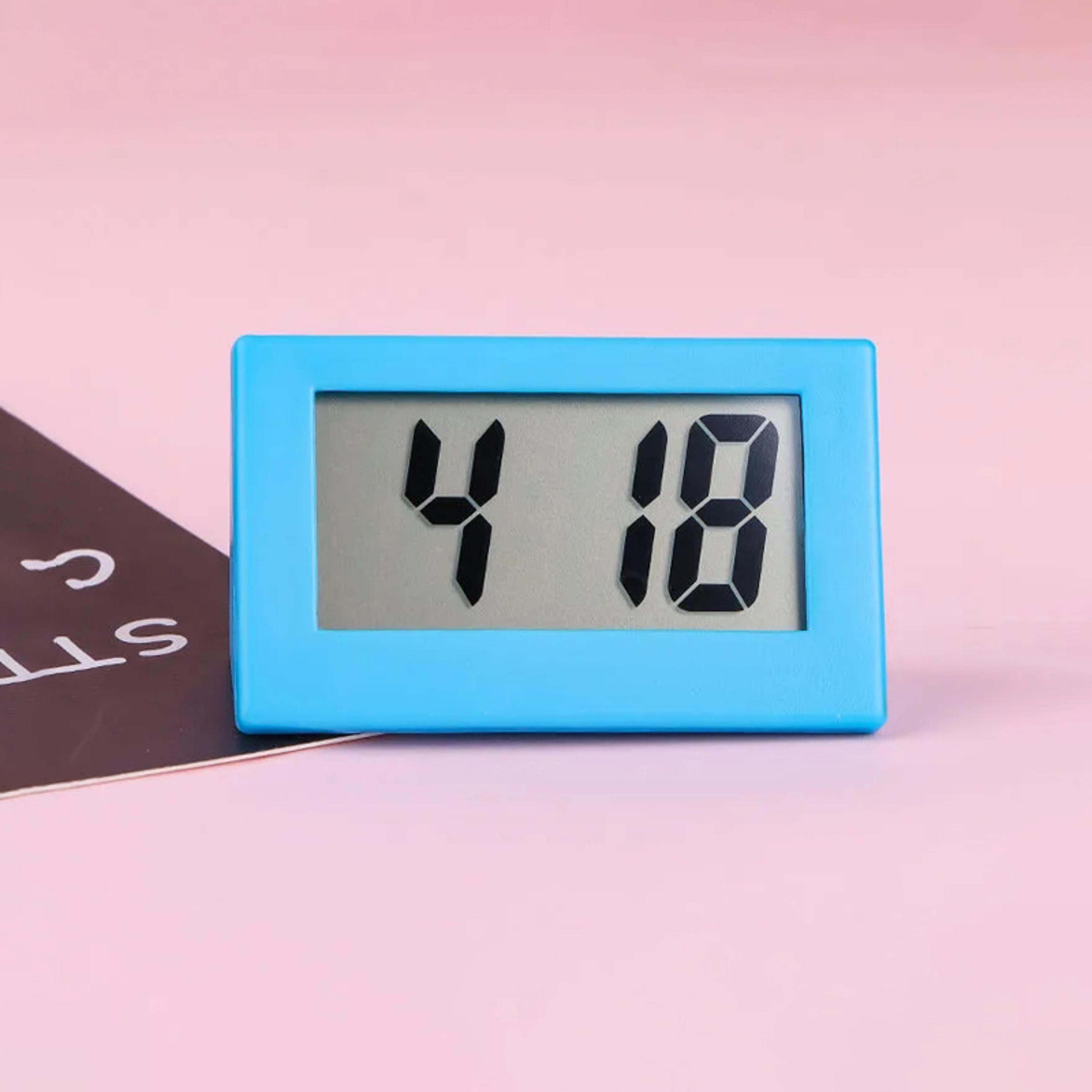 mini led digital desk clock, portable battery operated desktop clock for home office and bedroom