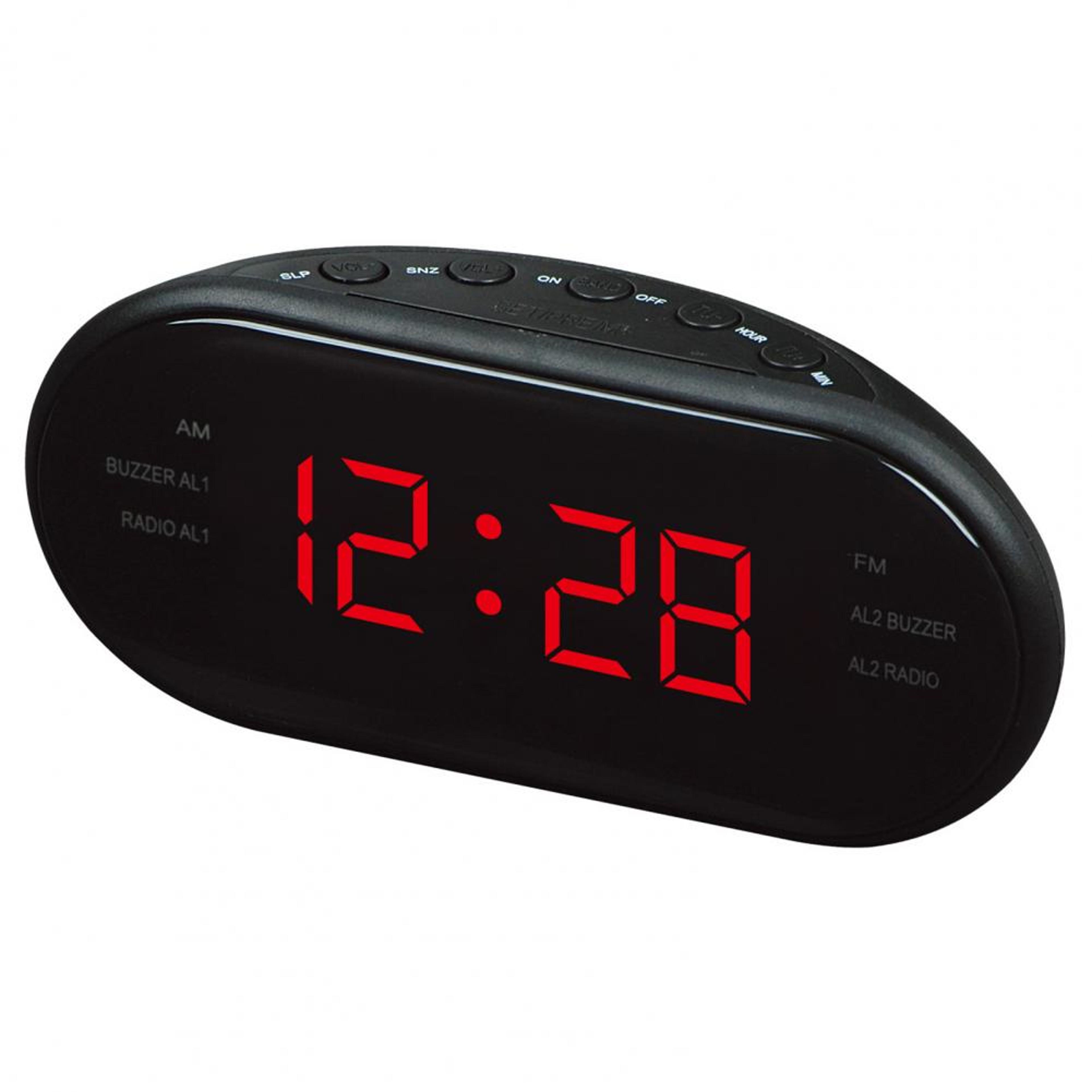 smart led digital alarm clock radio with snooze function and bright display for bedroom office desk