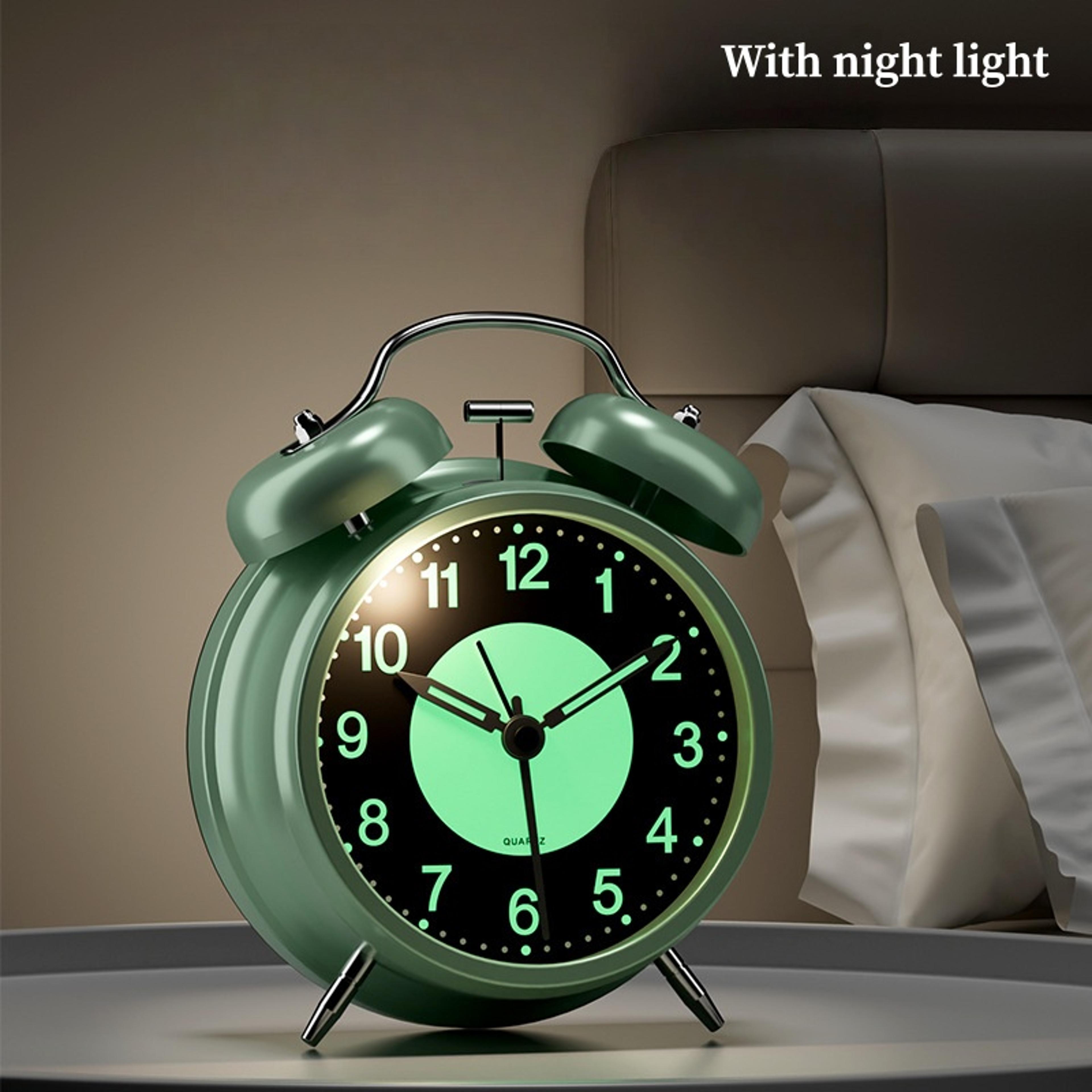 luminous alarm clock battery powered night light bedside table clock for bedroom and living room
