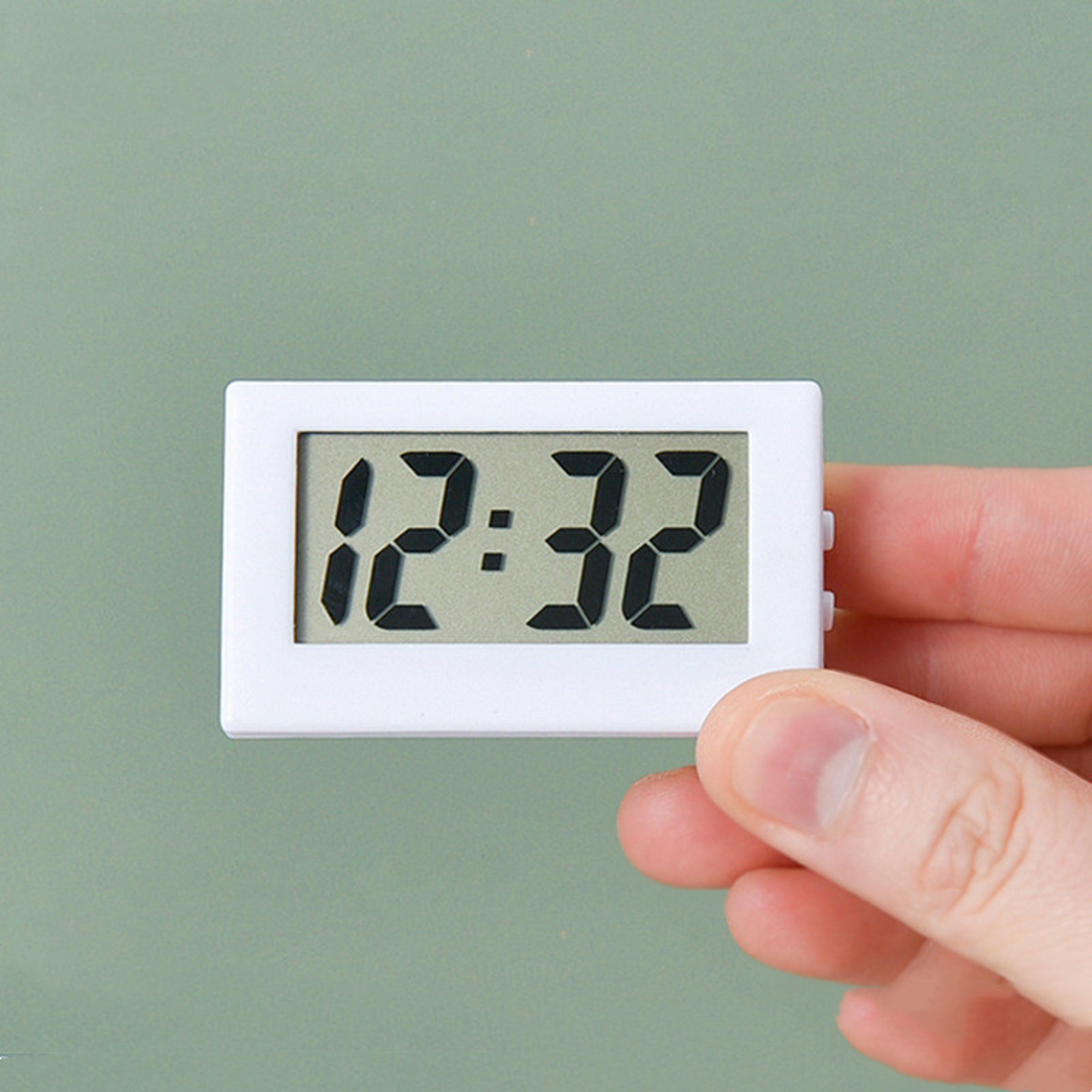 mini digital desk clock silent alarm clock for desktop bedside and car dashboard