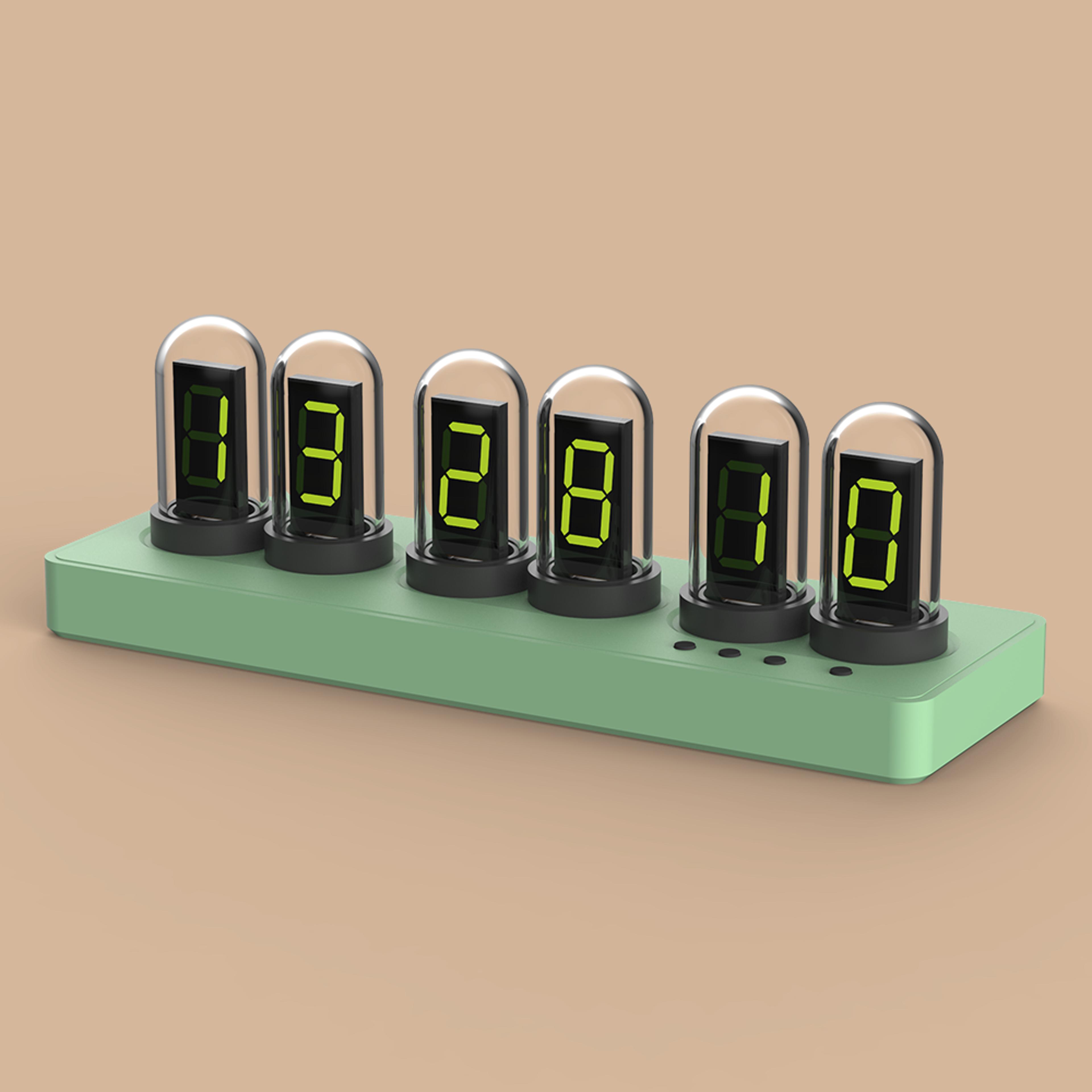 wifi digital clock with ips color display smart desk alarm clock wireless control rgb tube clock