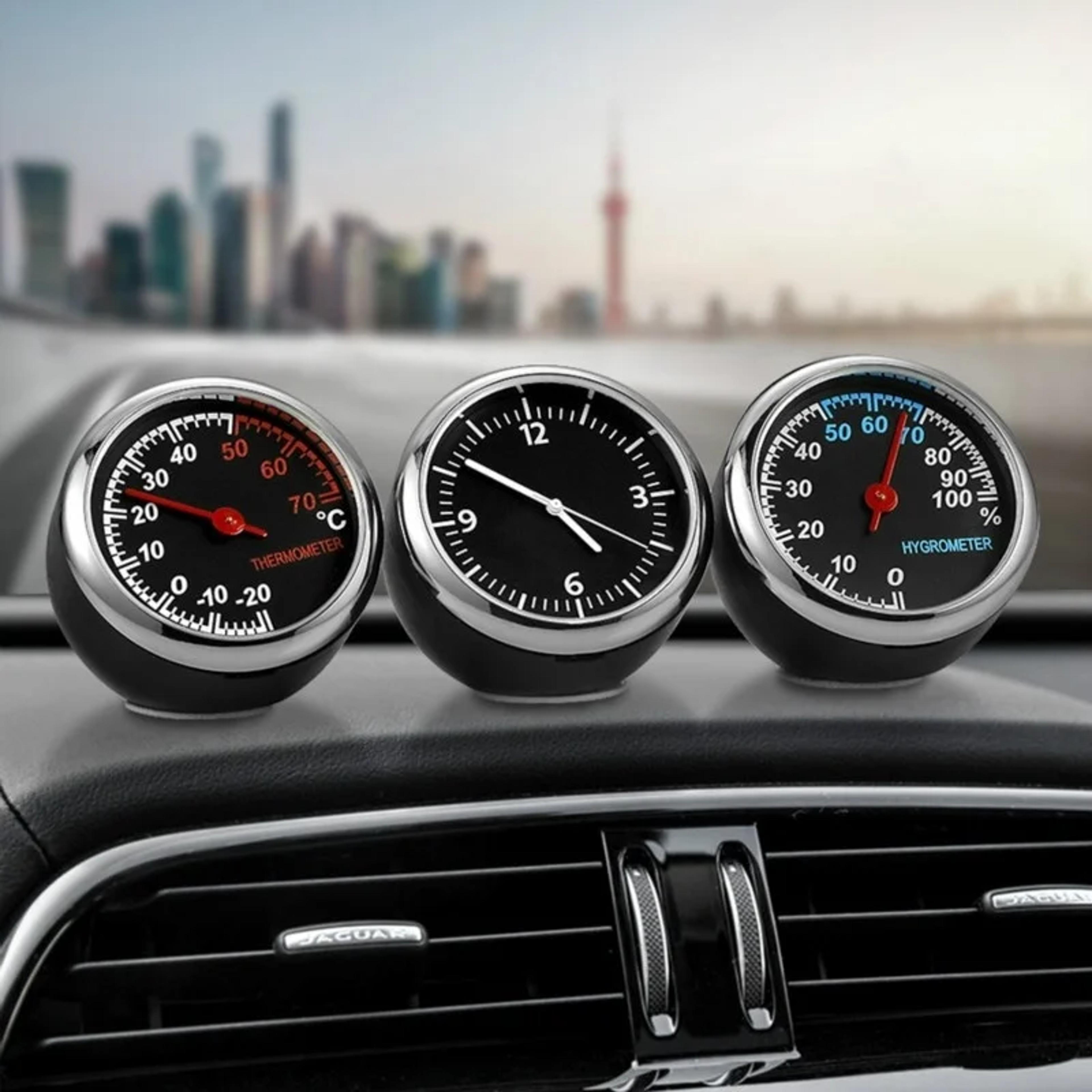 mini dashboard digital car clock with thermometer hygrometer and interior display