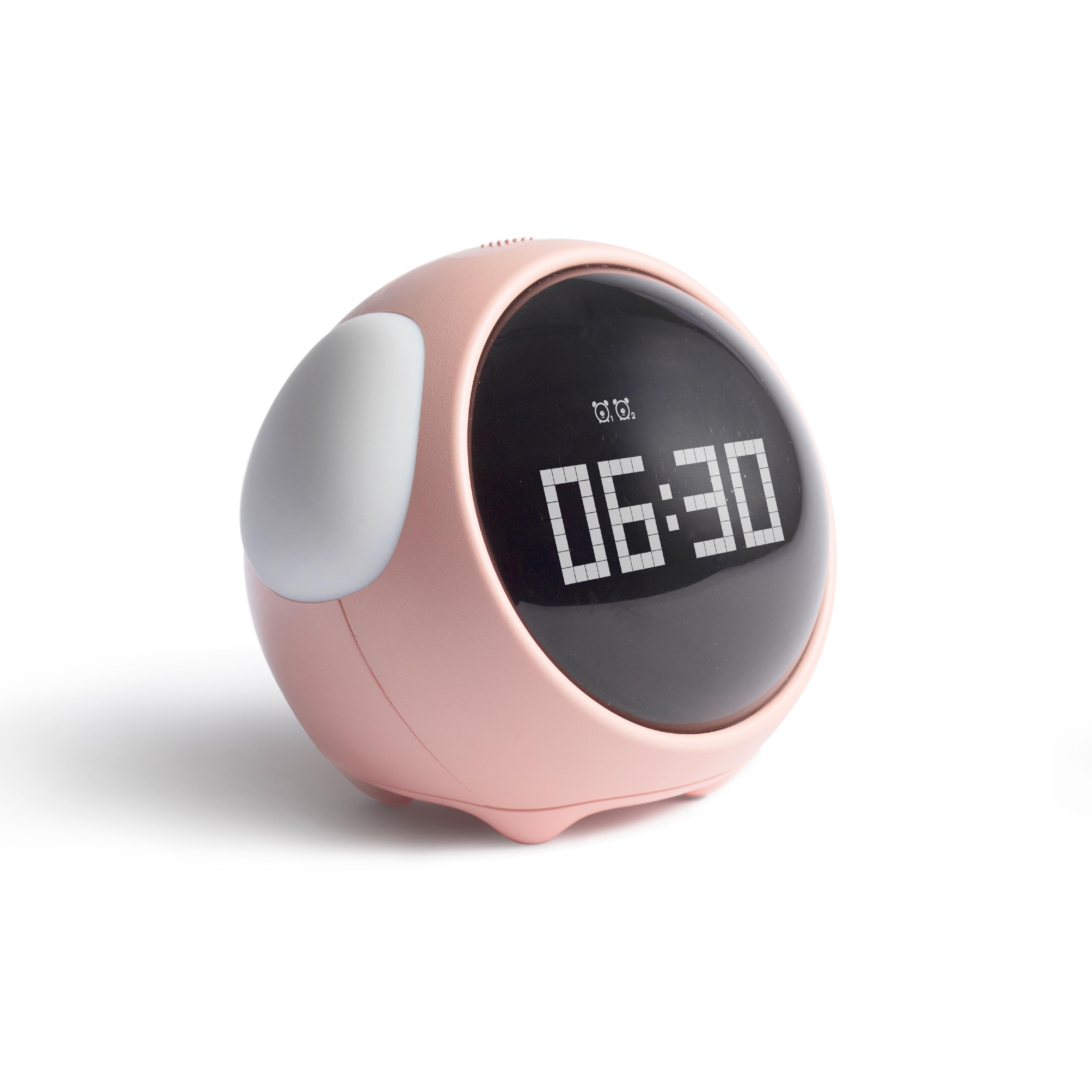 cute cartoon kids alarm clock with night light digital bedside clock for children's bedroom