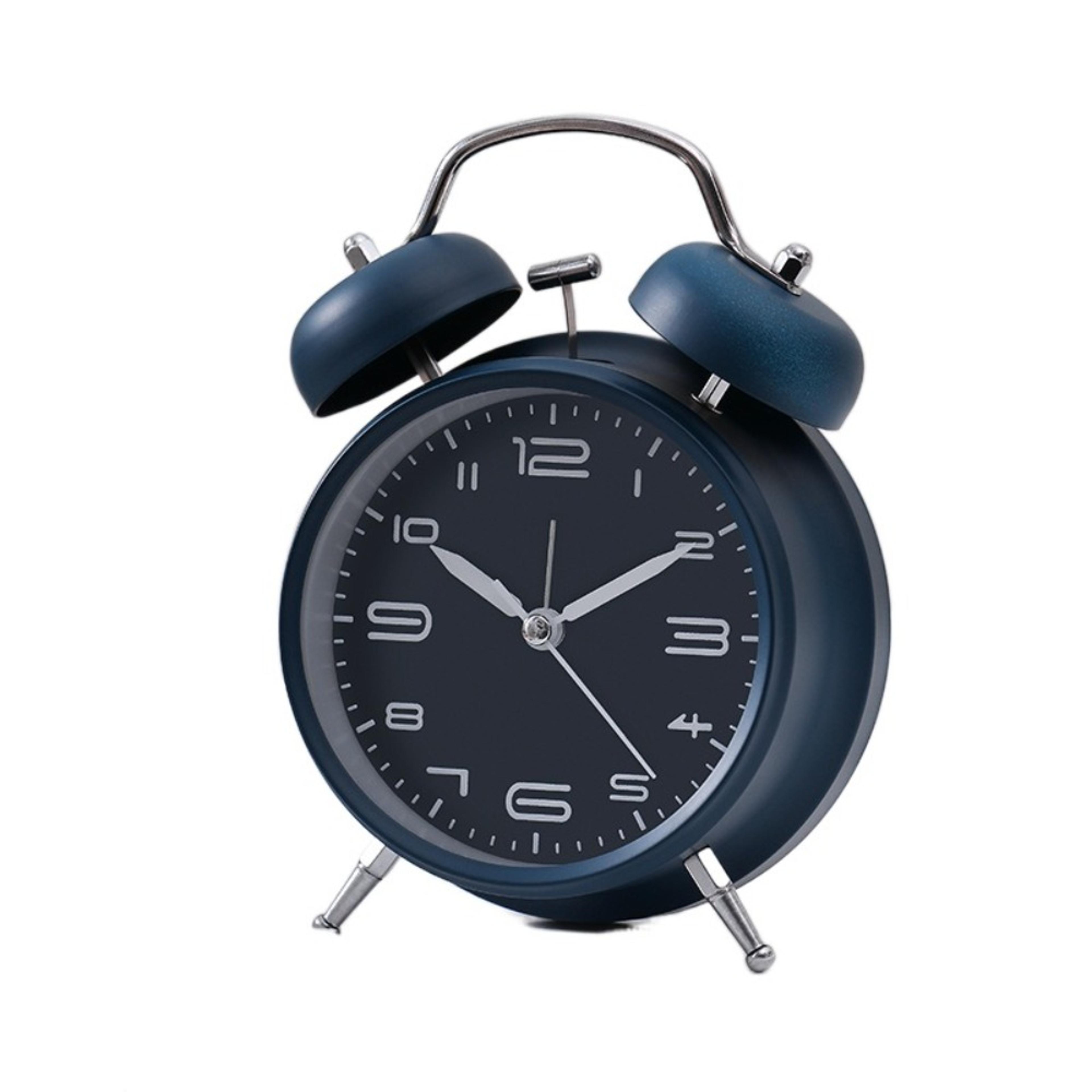 retro twin bell alarm clock 4 inch silent non ticking table clock with luminous dial