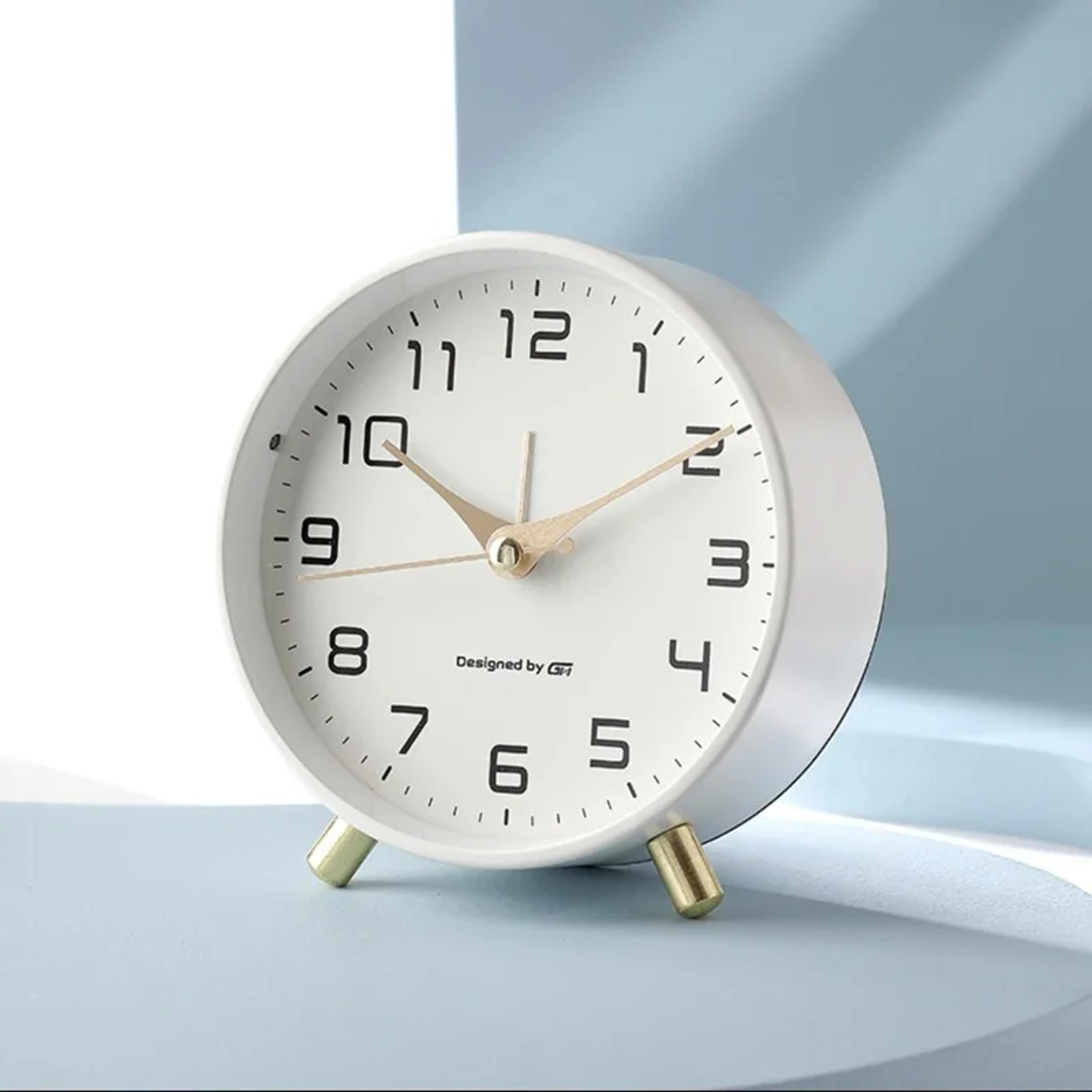 nordic minimalist alarm clock silent metal desk clock for students and modern home decor