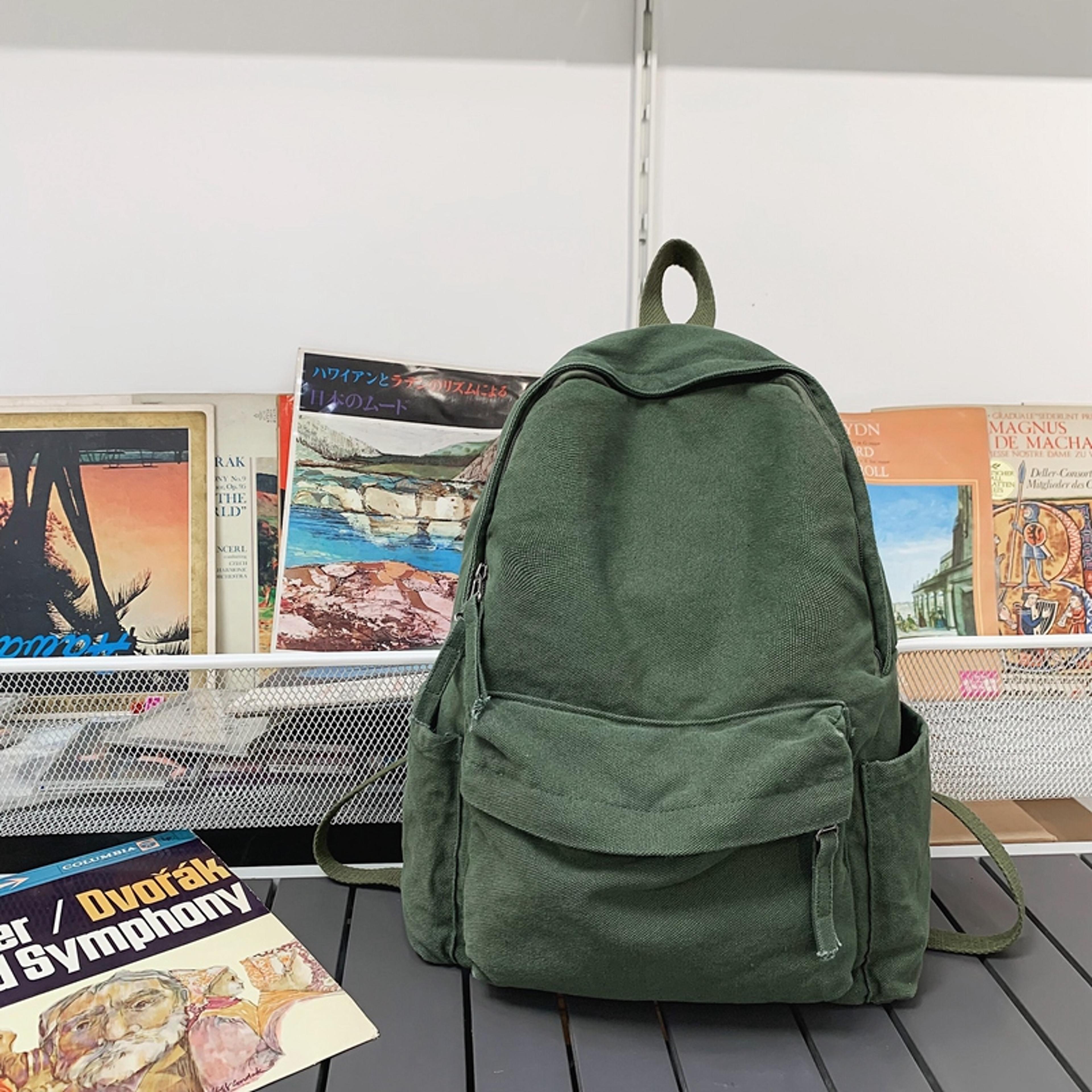 korean kawaii canvas backpack large capacity school backpack for students