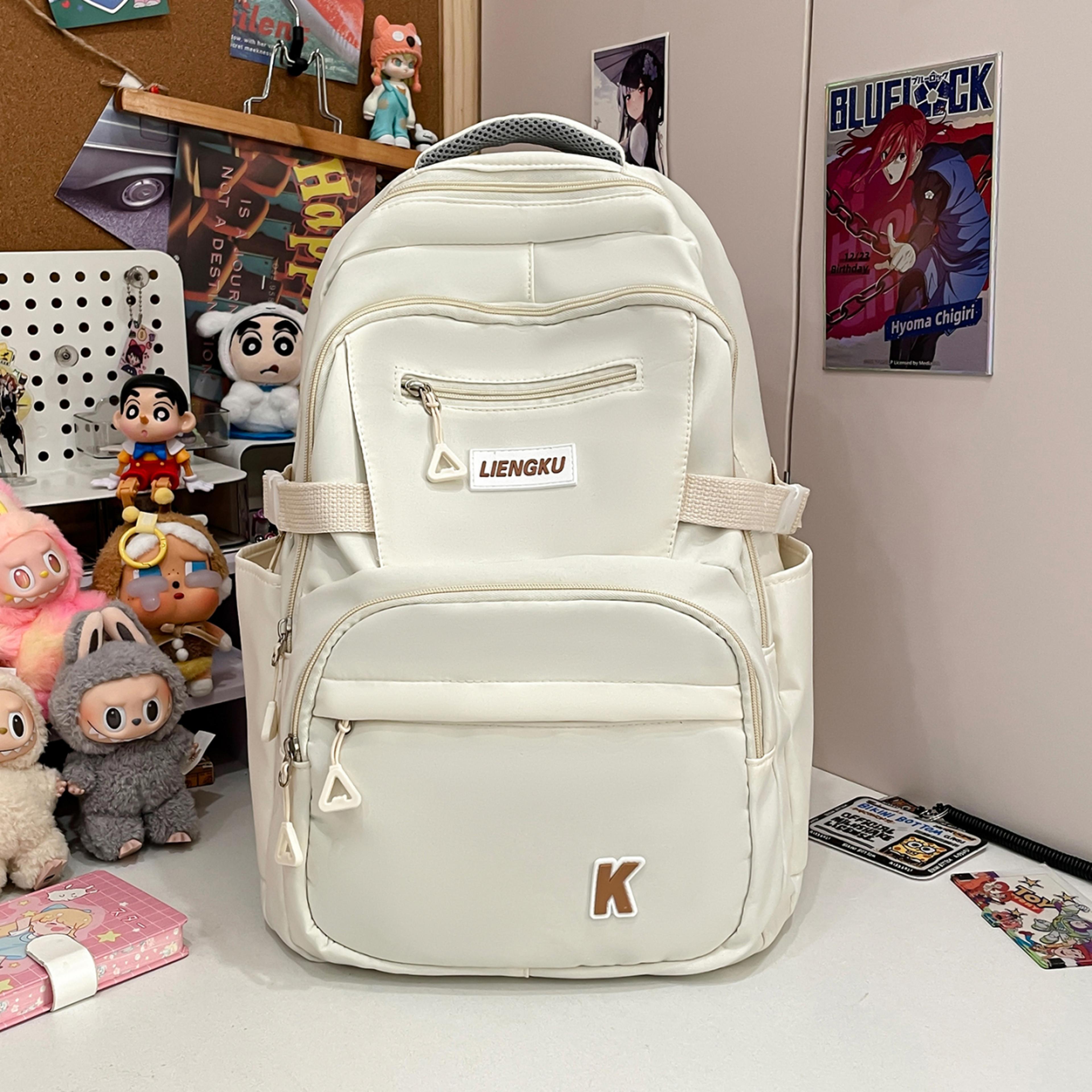 solid color college backpack lightweight laptop travel bag