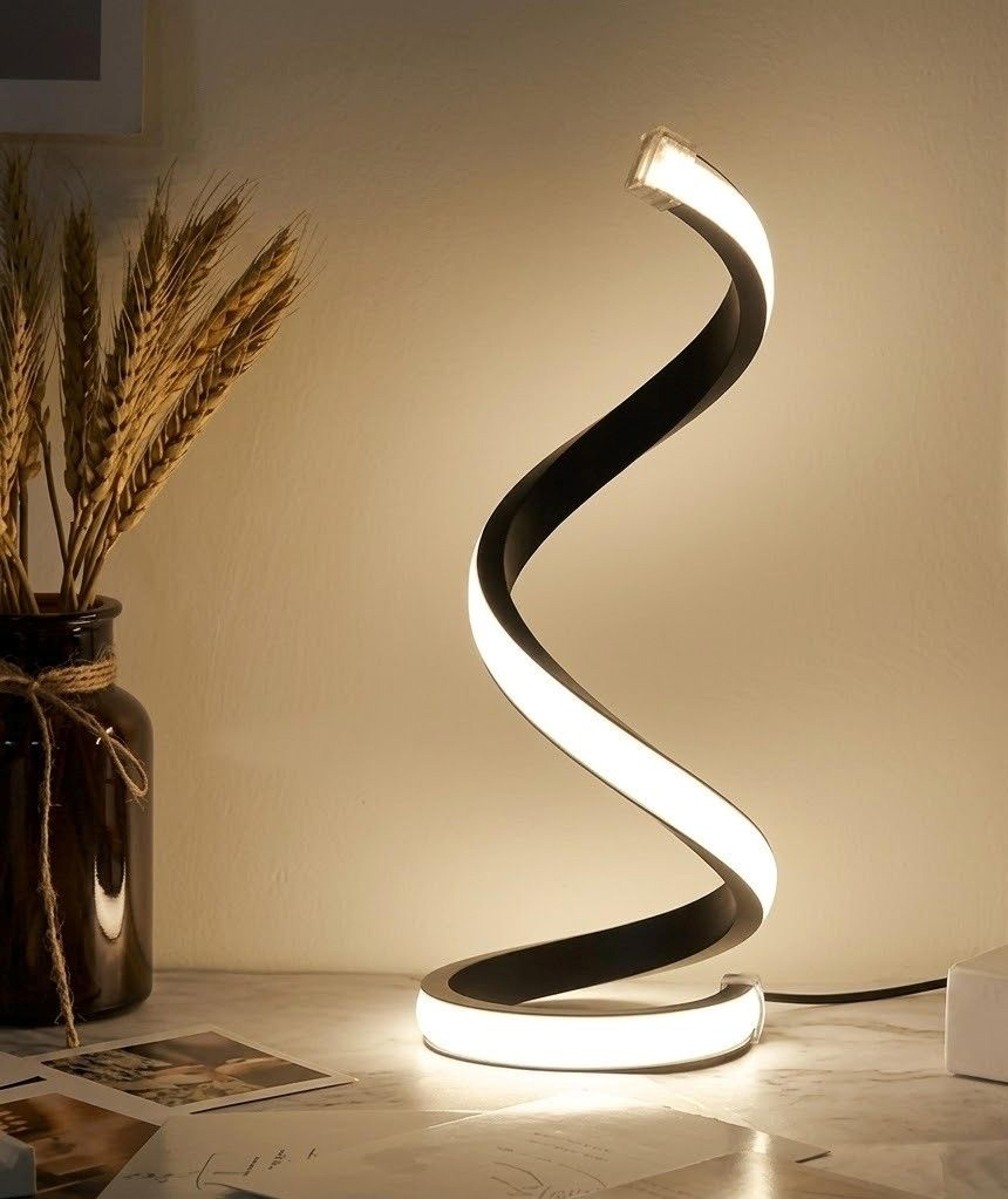 modern led night light spiral table lamp dimmable bedside lamp for bedroom office decor