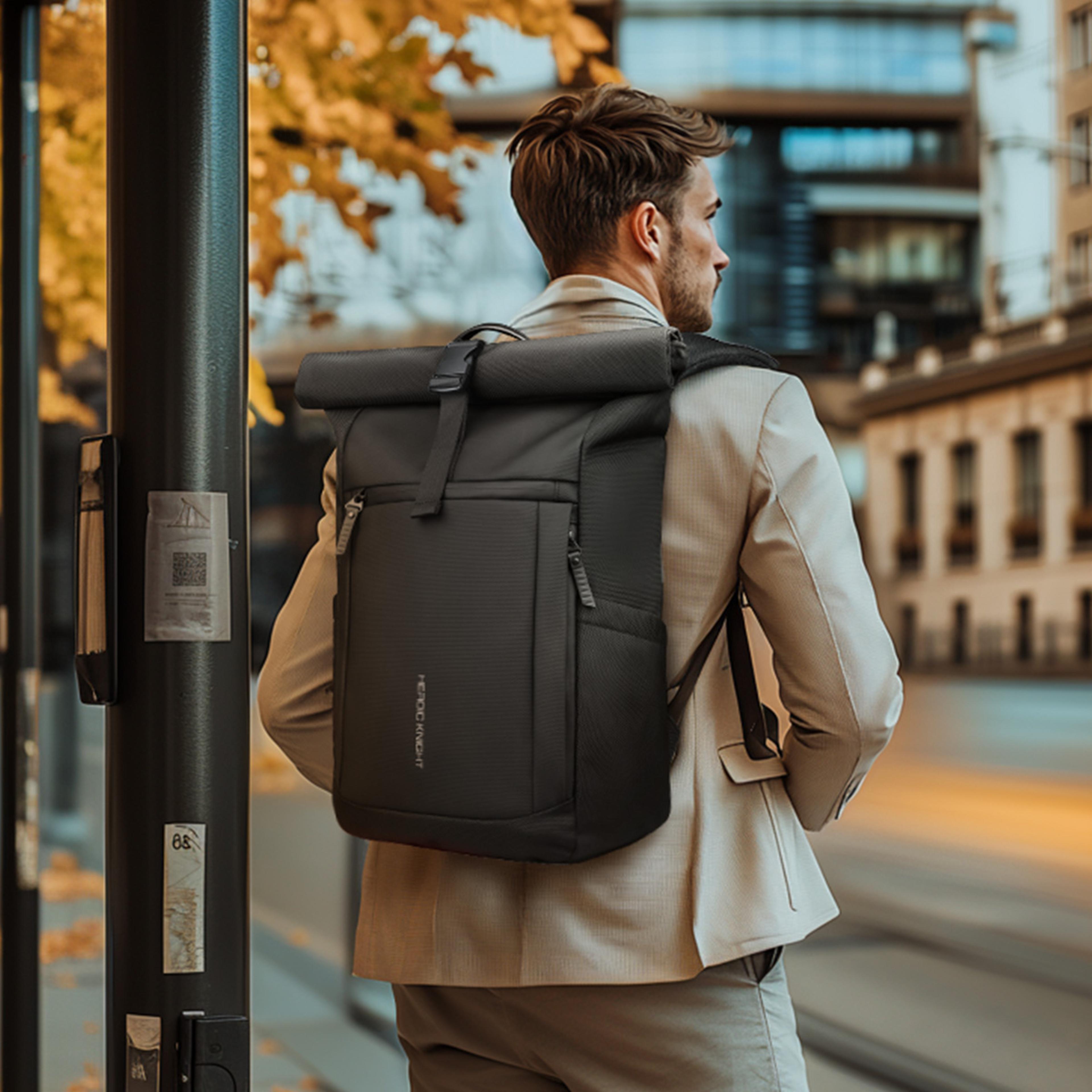 men's waterproof travel backpack large capacity roll top hiking backpack for outdoor adventures