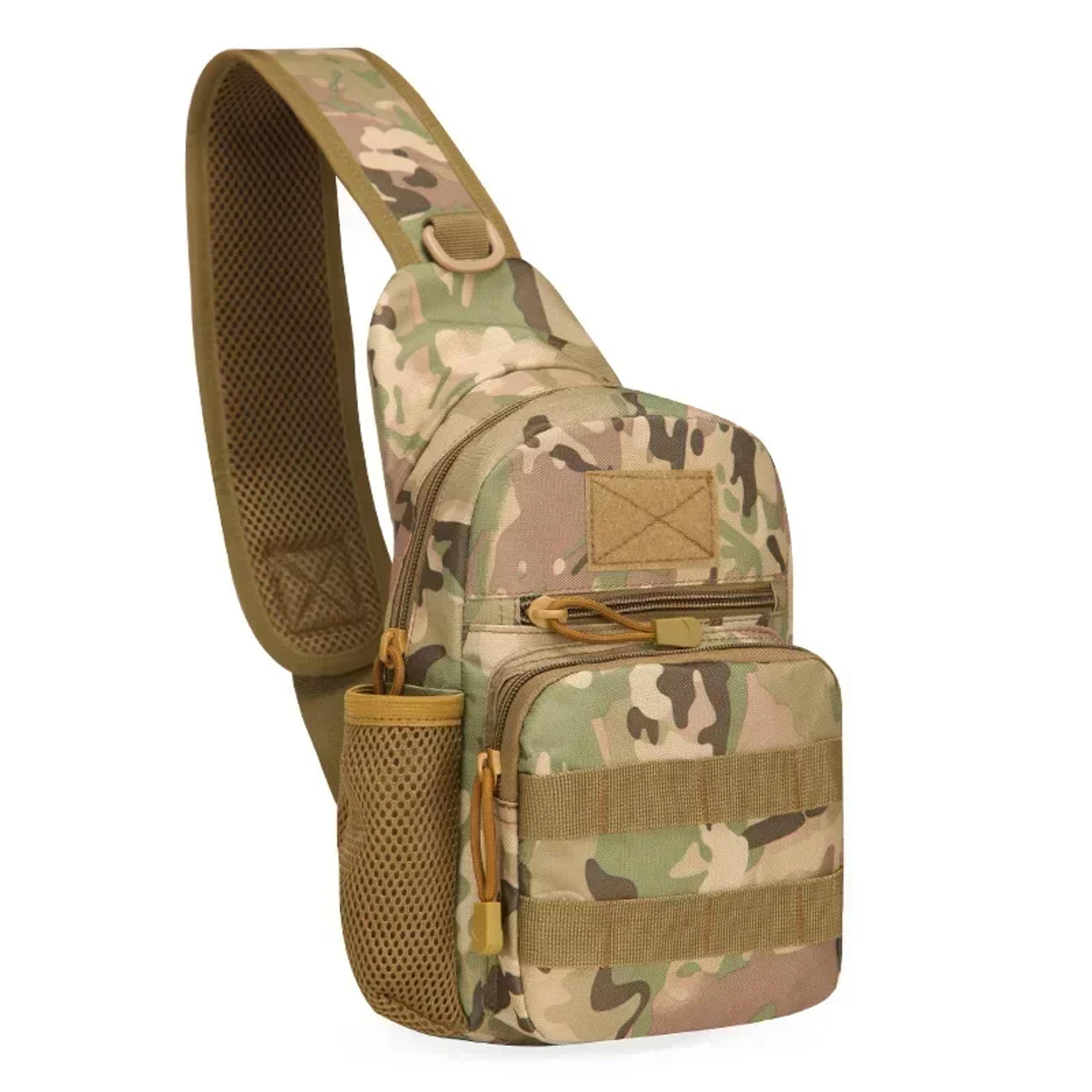 tactical shoulder bag outdoor hiking chest pack with molle sling design