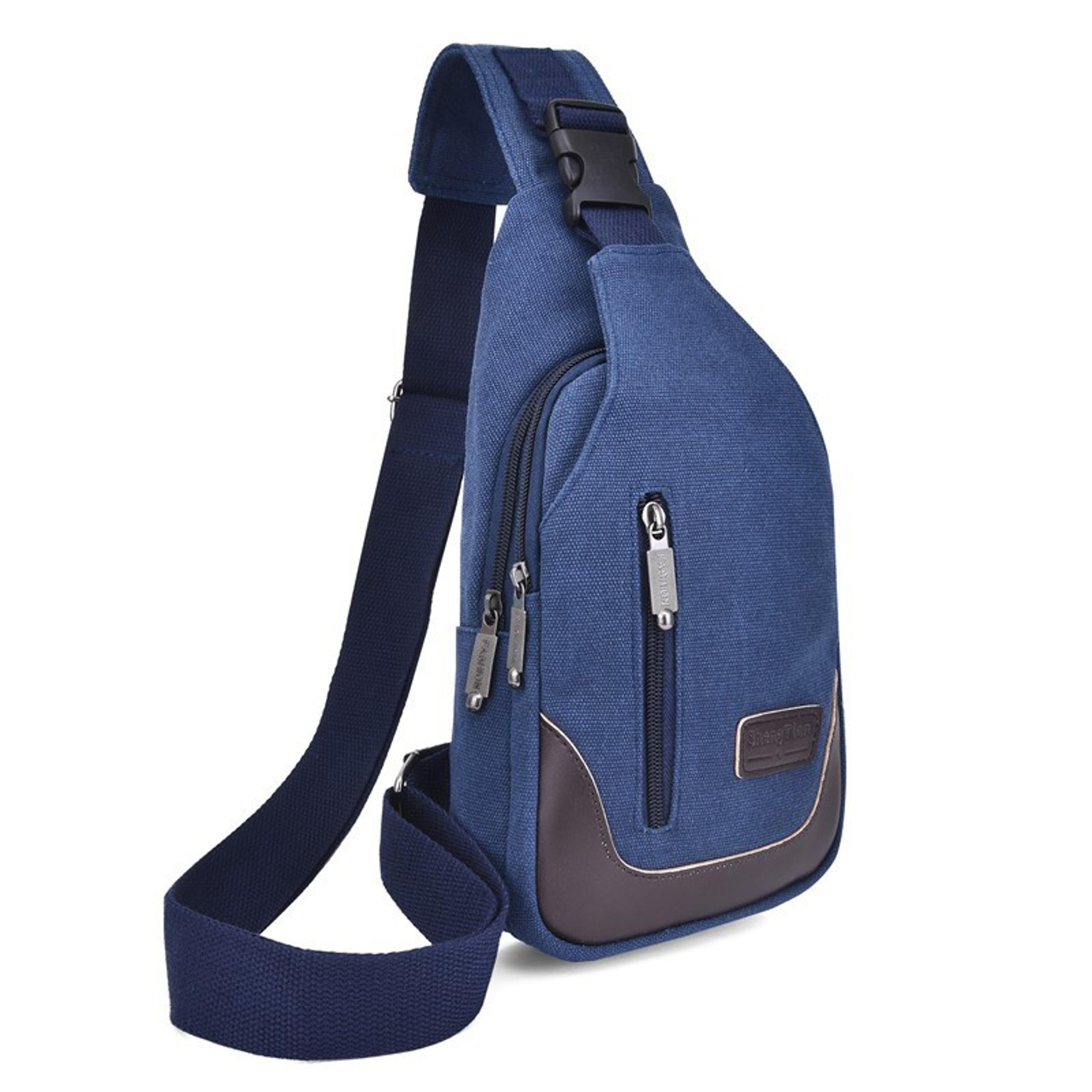 men canvas chest bag lightweight crossbody sling backpack travel shoulder bag