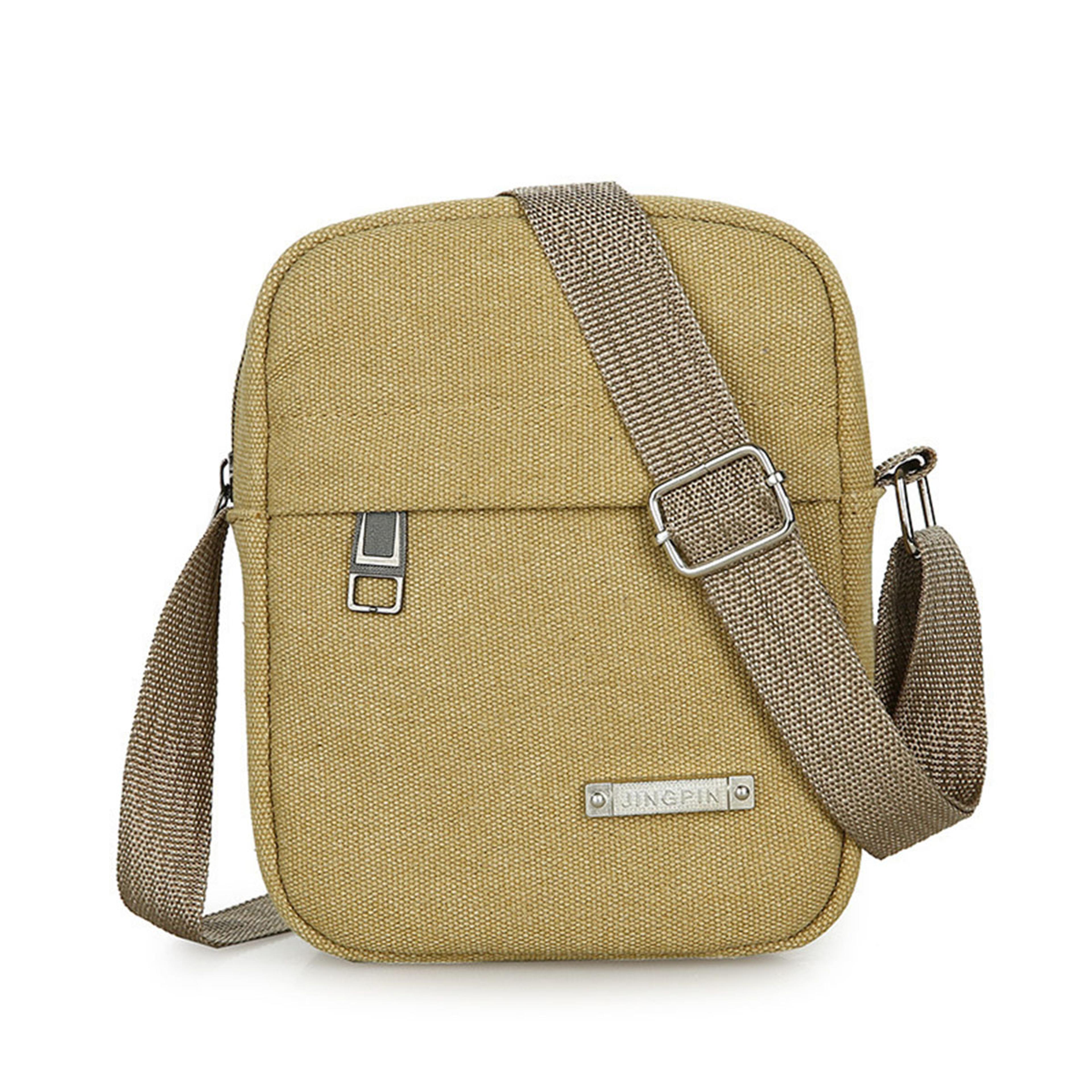 men canvas crossbody bag and phone pouch
