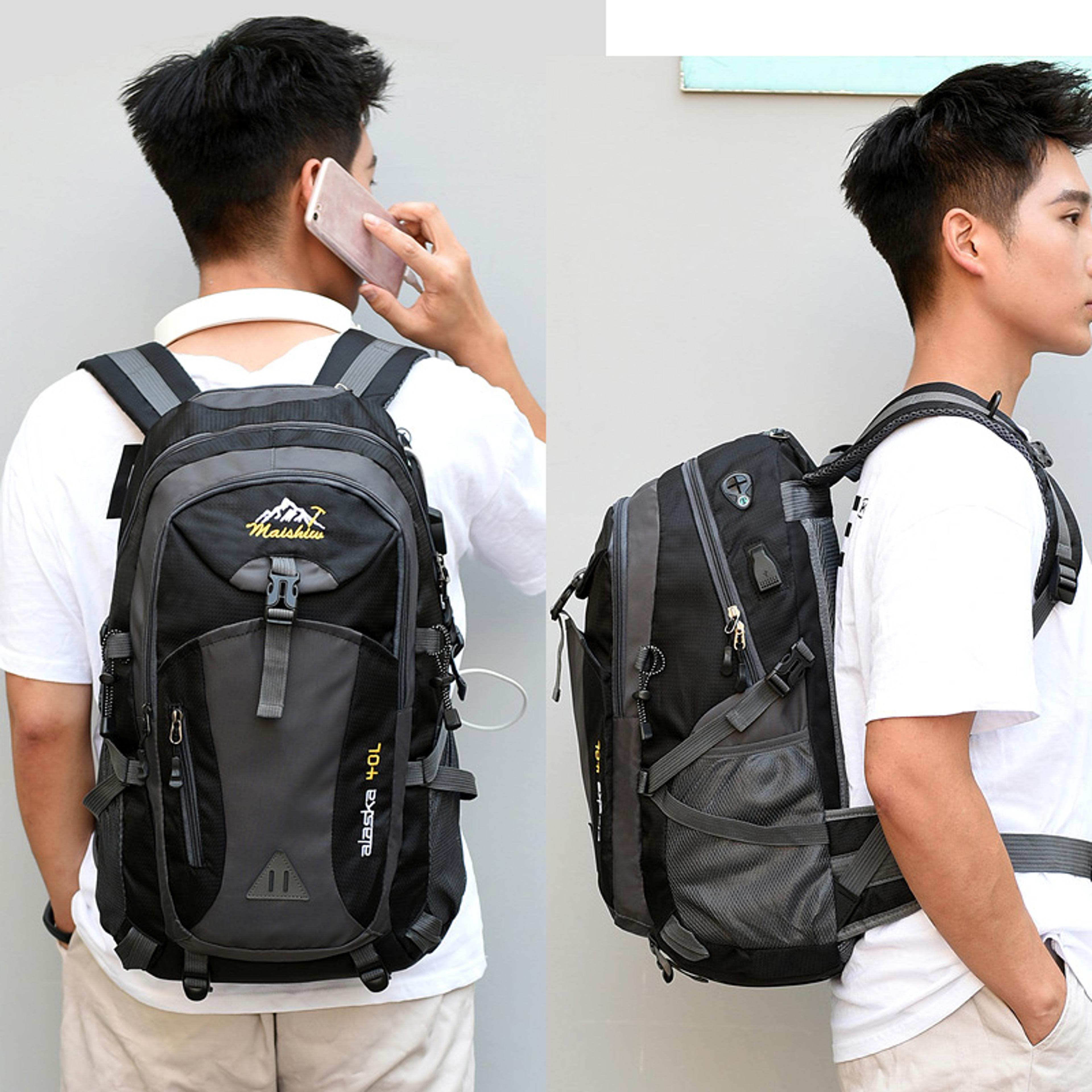 men anti theft waterproof hiking backpack for travel and outdoor adventures