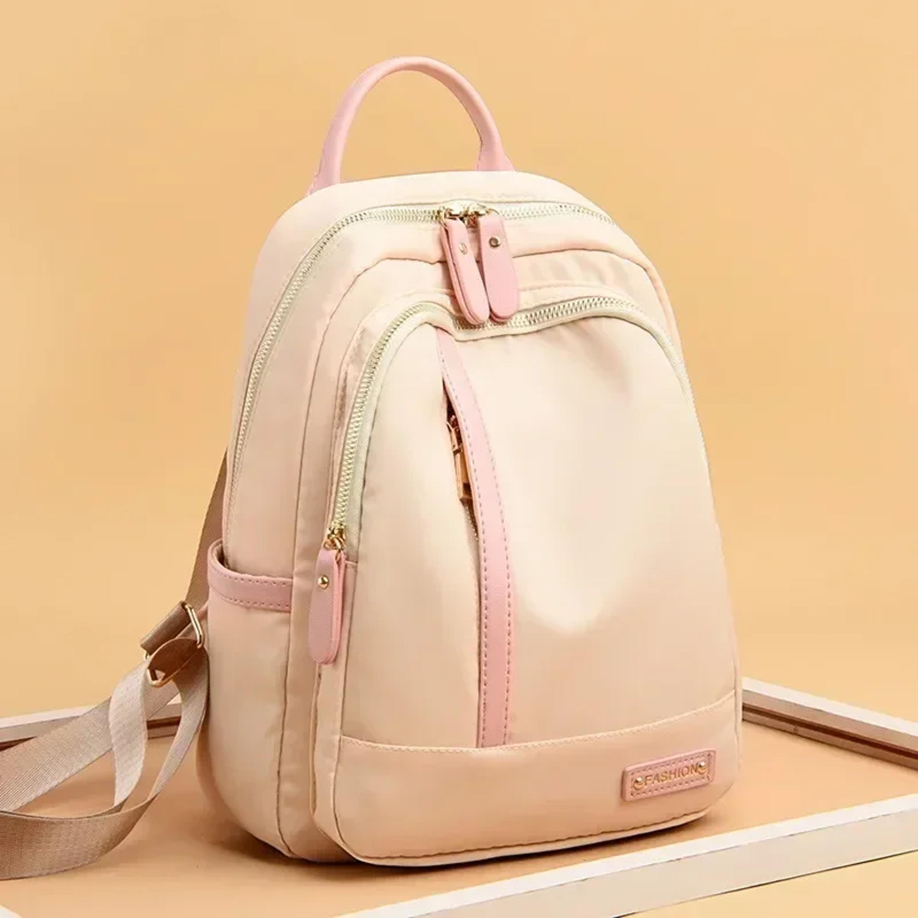 contrast color waterproof backpack for women with large capacity storage