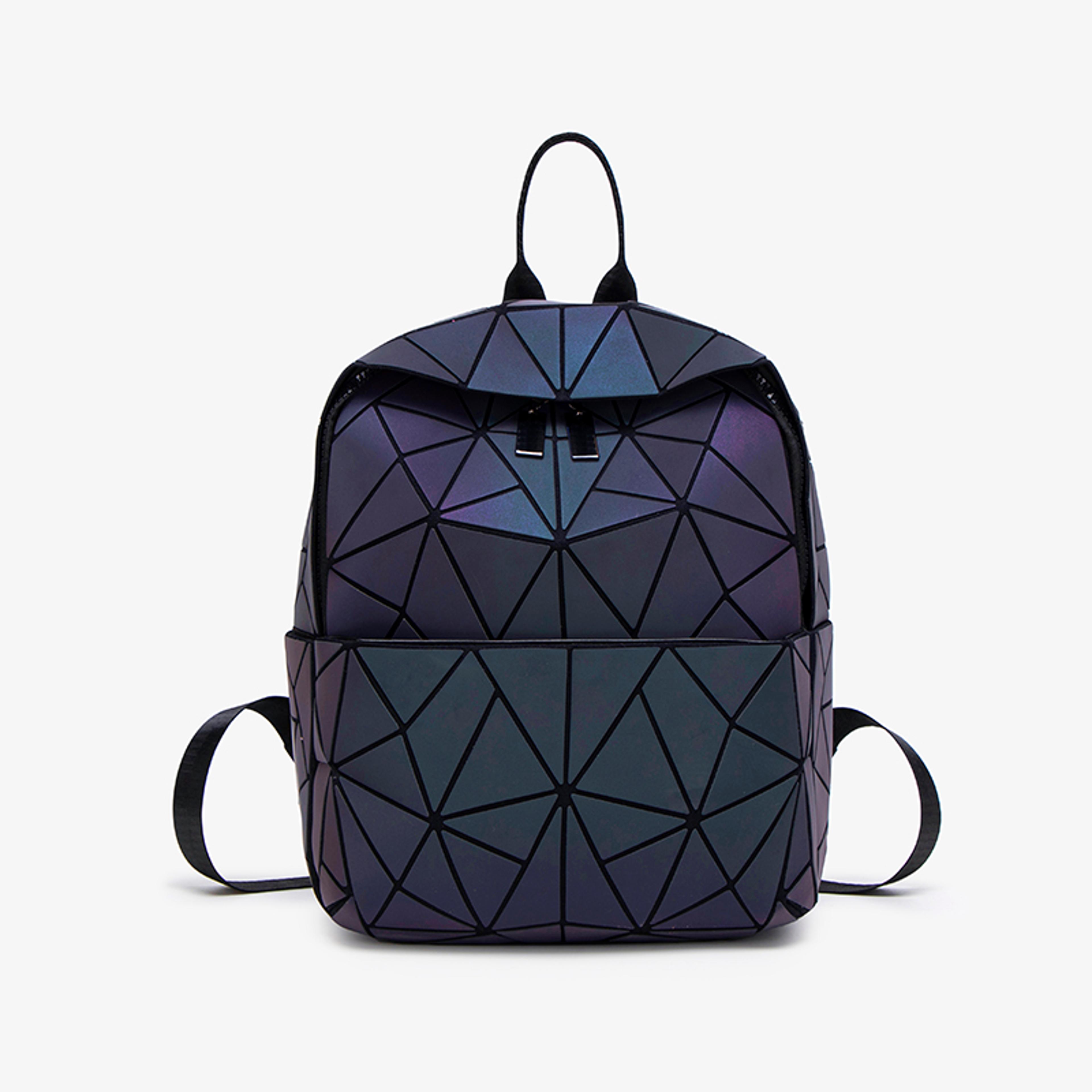 luminous diamond women backpack with reflective color changing design