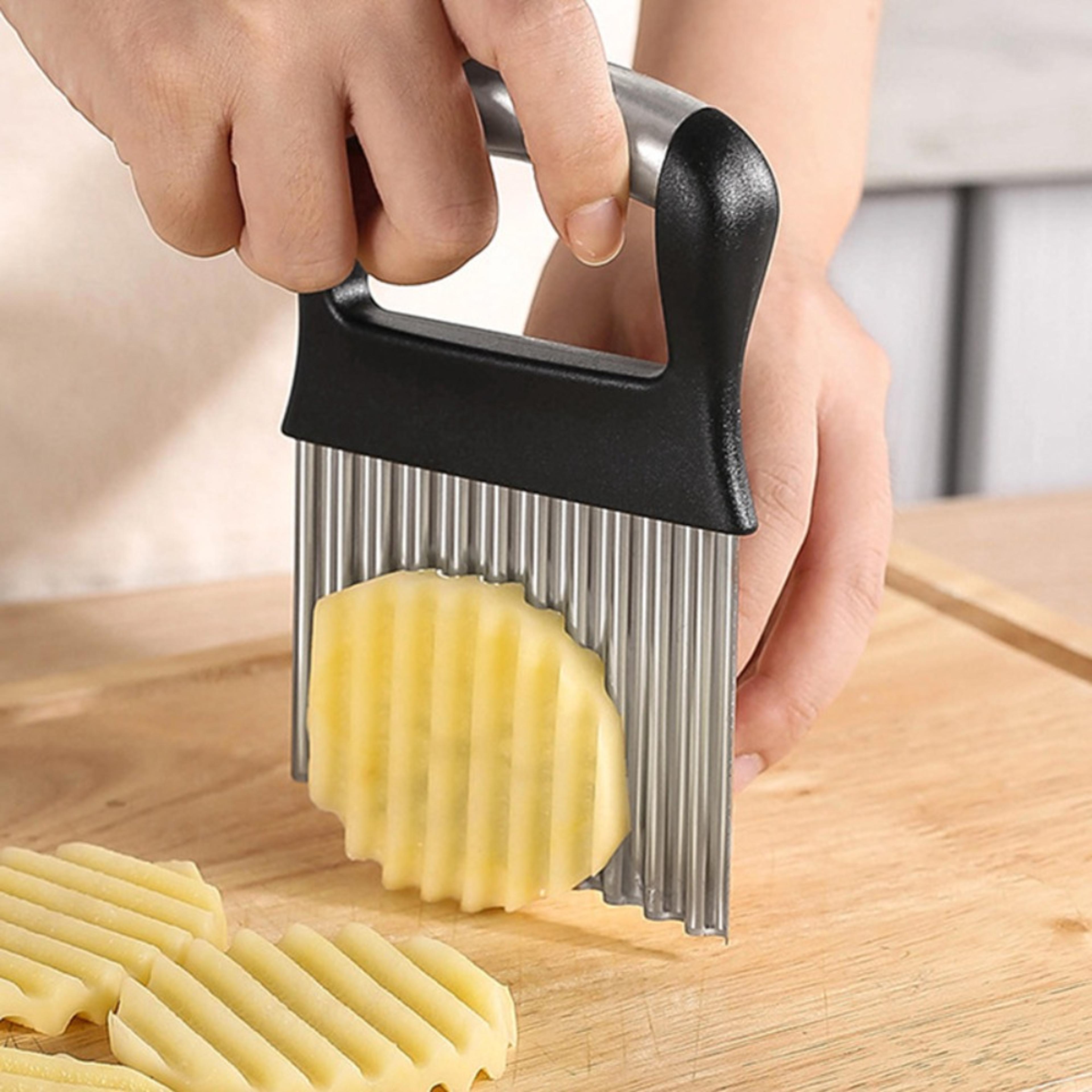 stainless steel crinkle cutter for wavy fries and vegetables