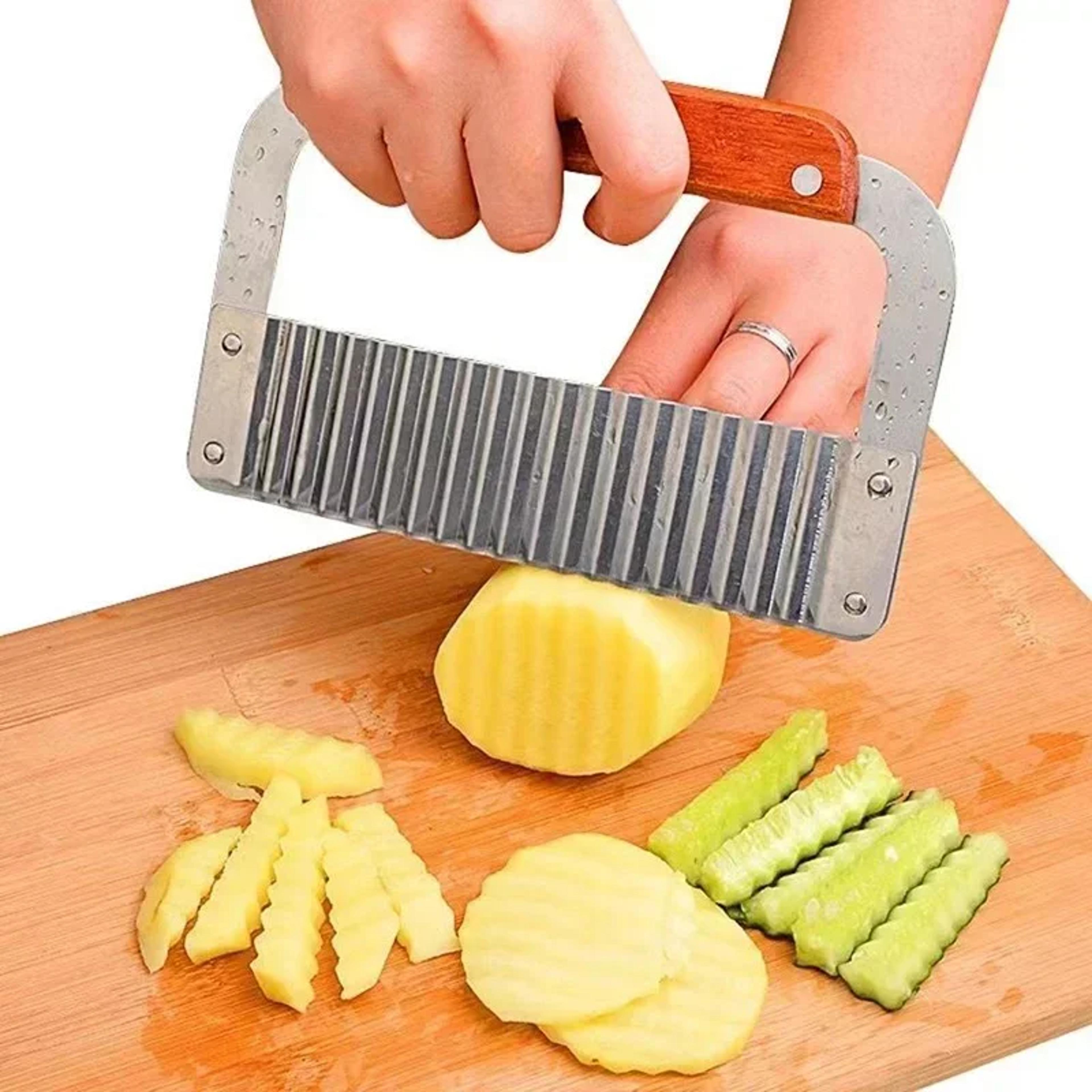 stainless steel crinkle cutter knife for wavy fries and vegetables