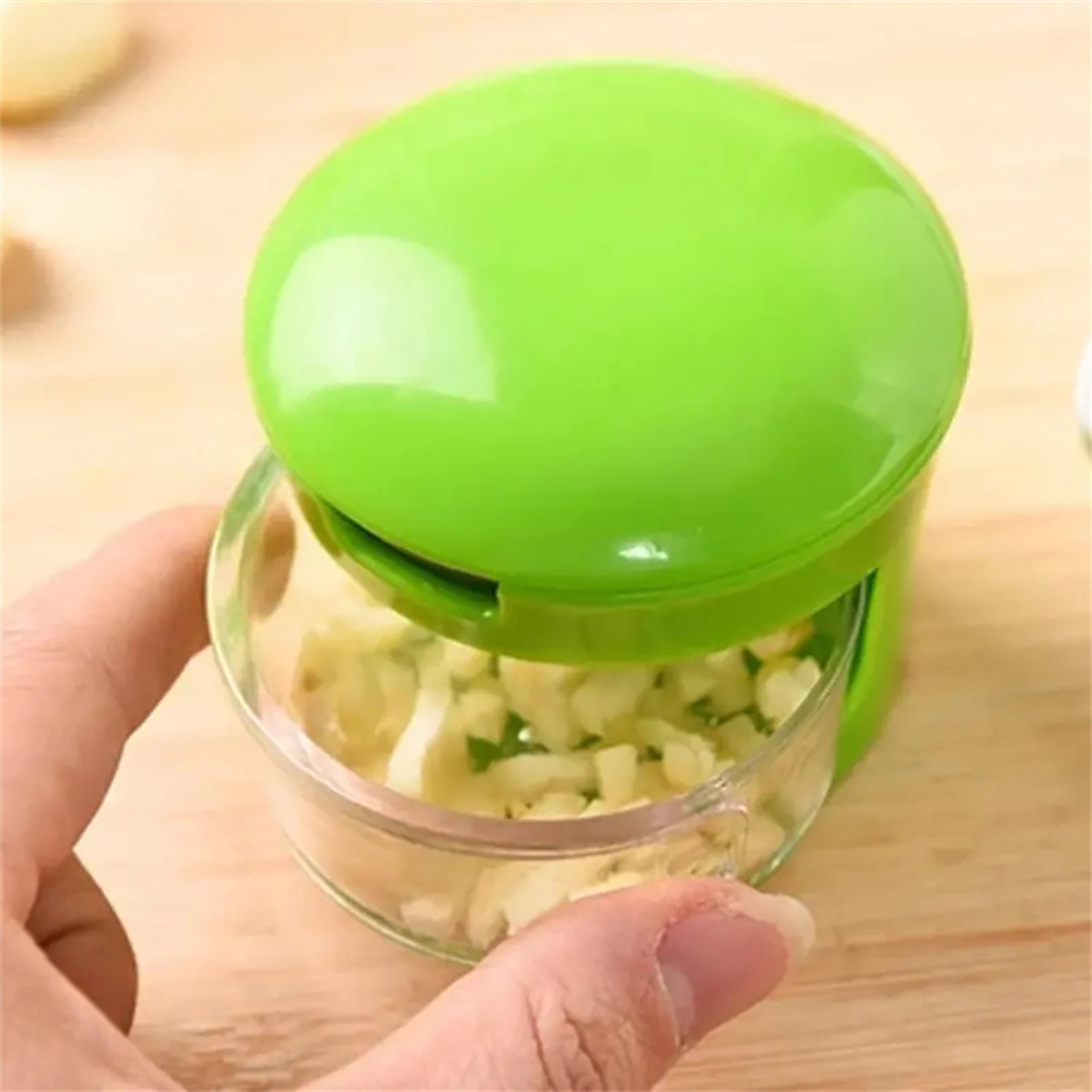 stainless steel garlic press and manual vegetable chopper
