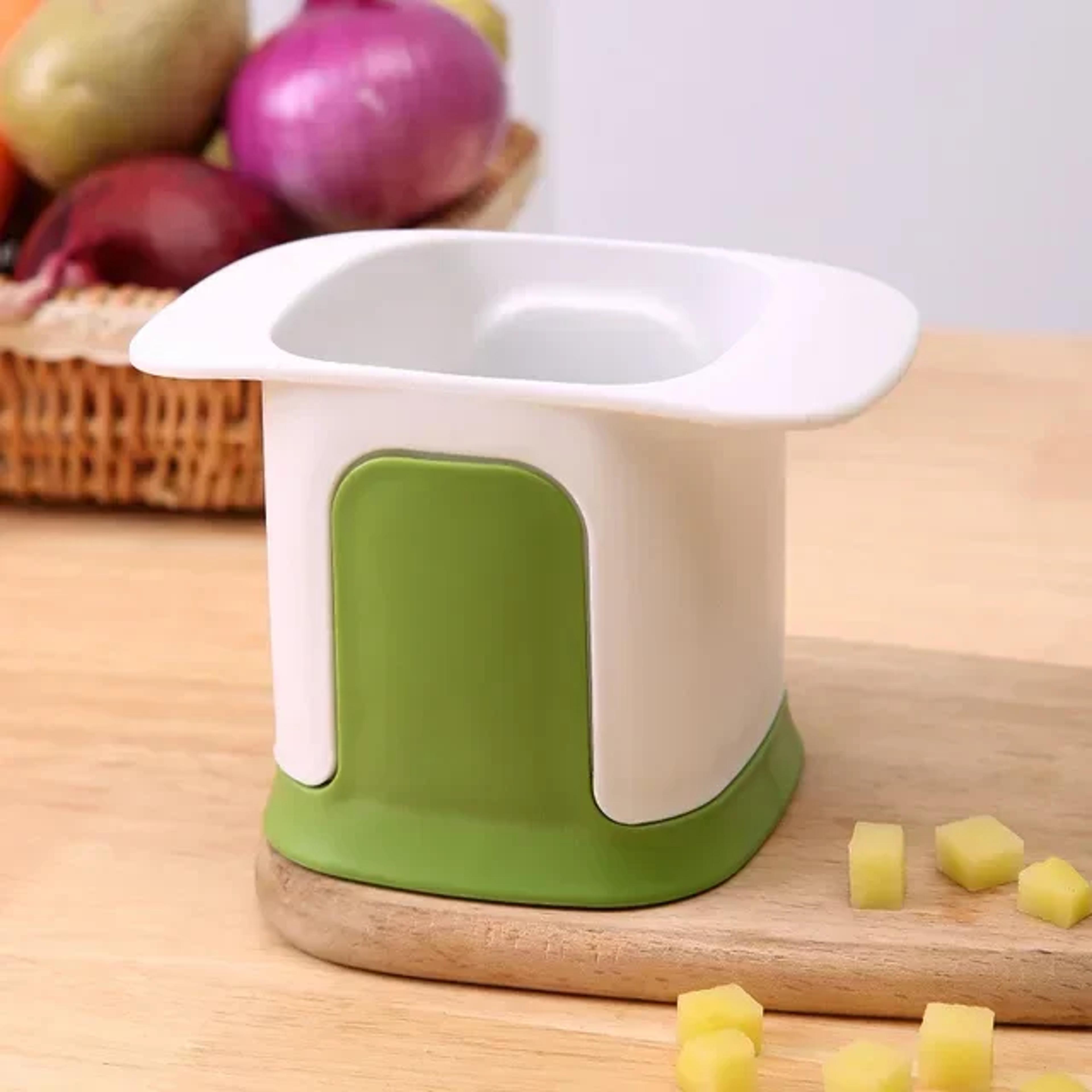 quick press vegetable chopper and french fry cutter