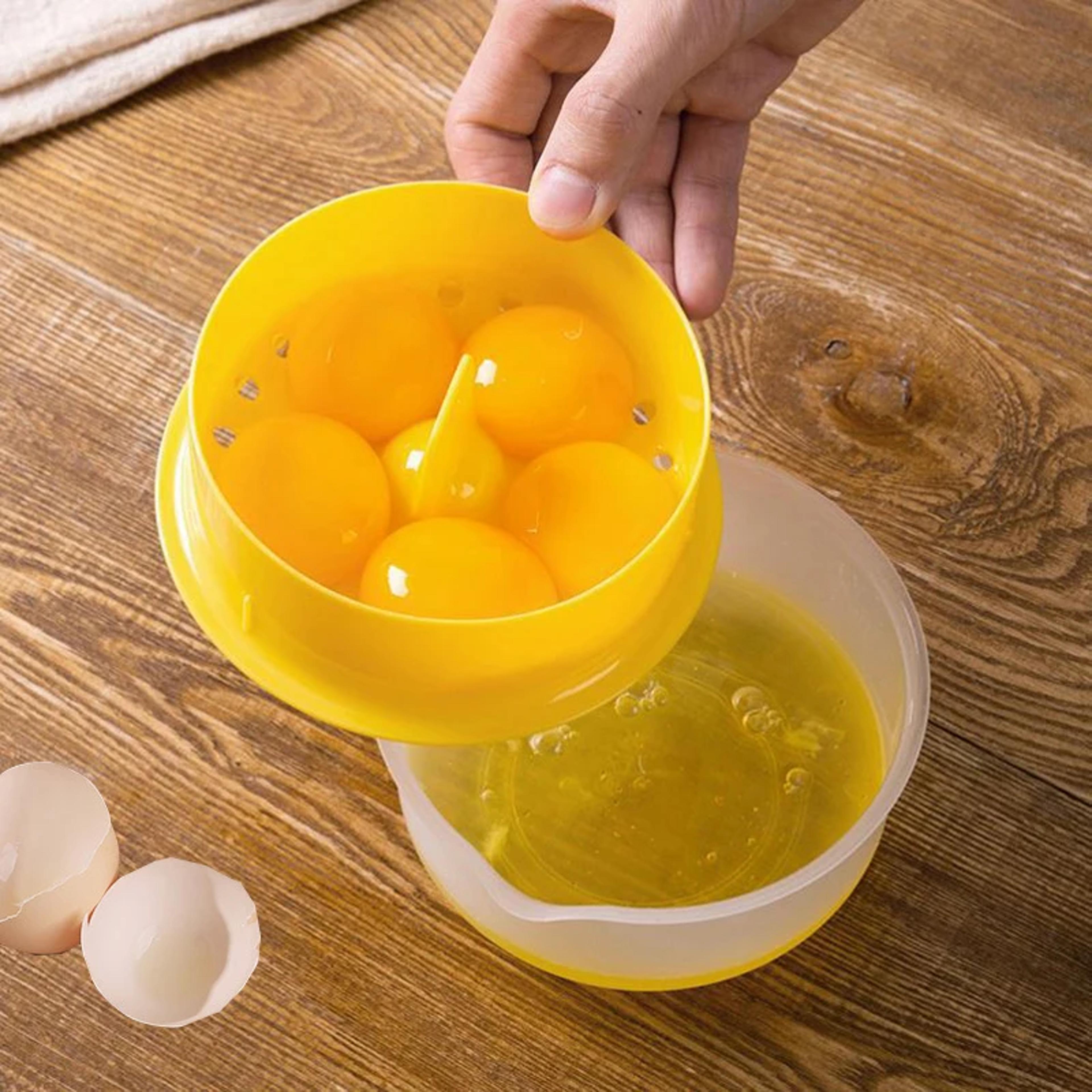 large capacity egg separator with shell cracker and pour spout
