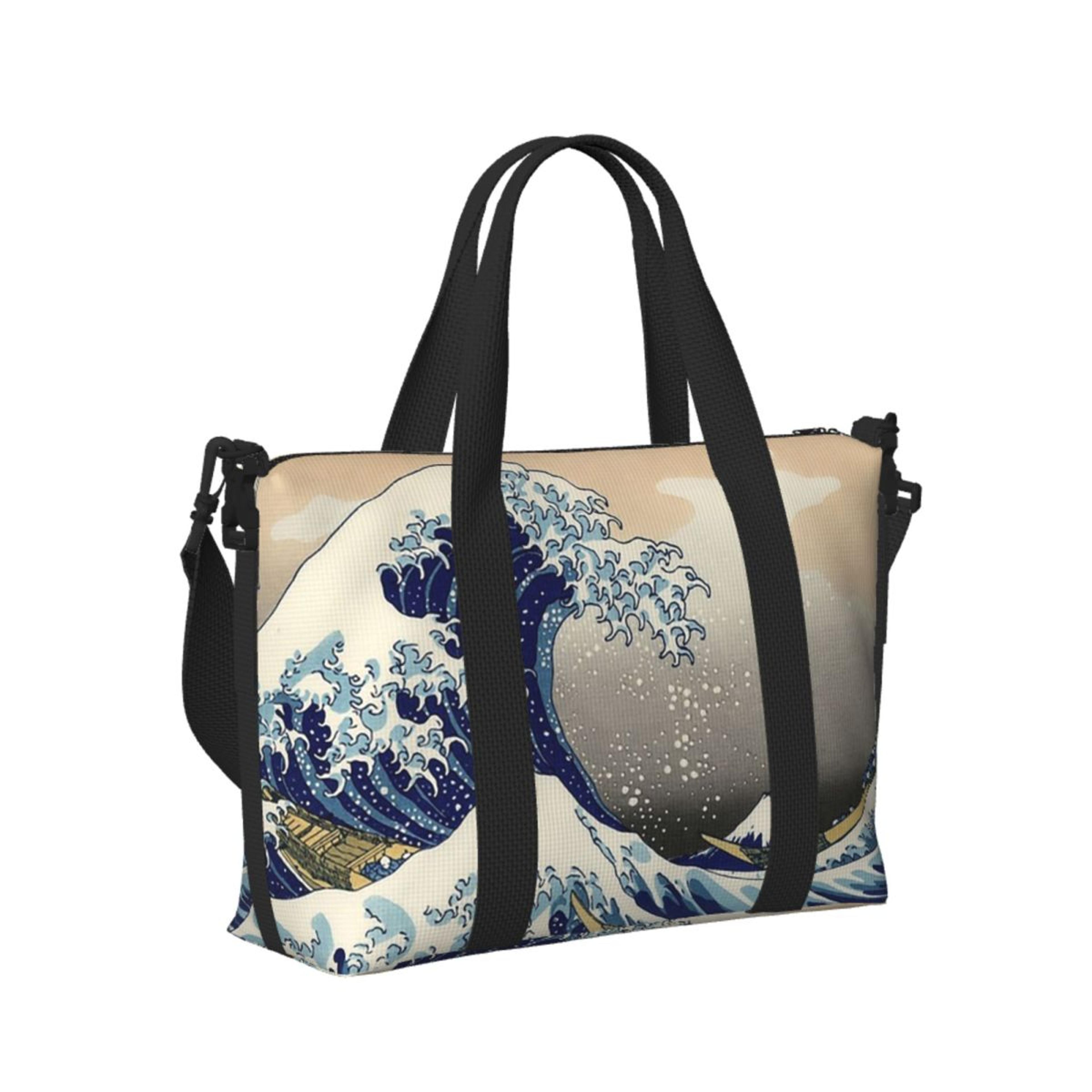 great wave tote bag for beach travel gym yoga and shopping